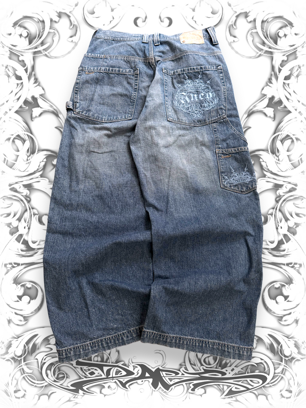 y2k baggy JNCO pants with embroidery 