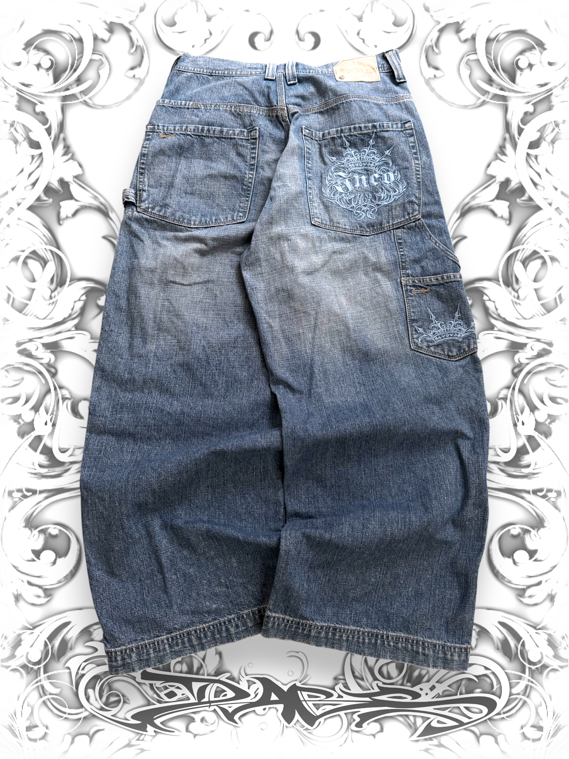 y2k baggy JNCO pants with embroidery 