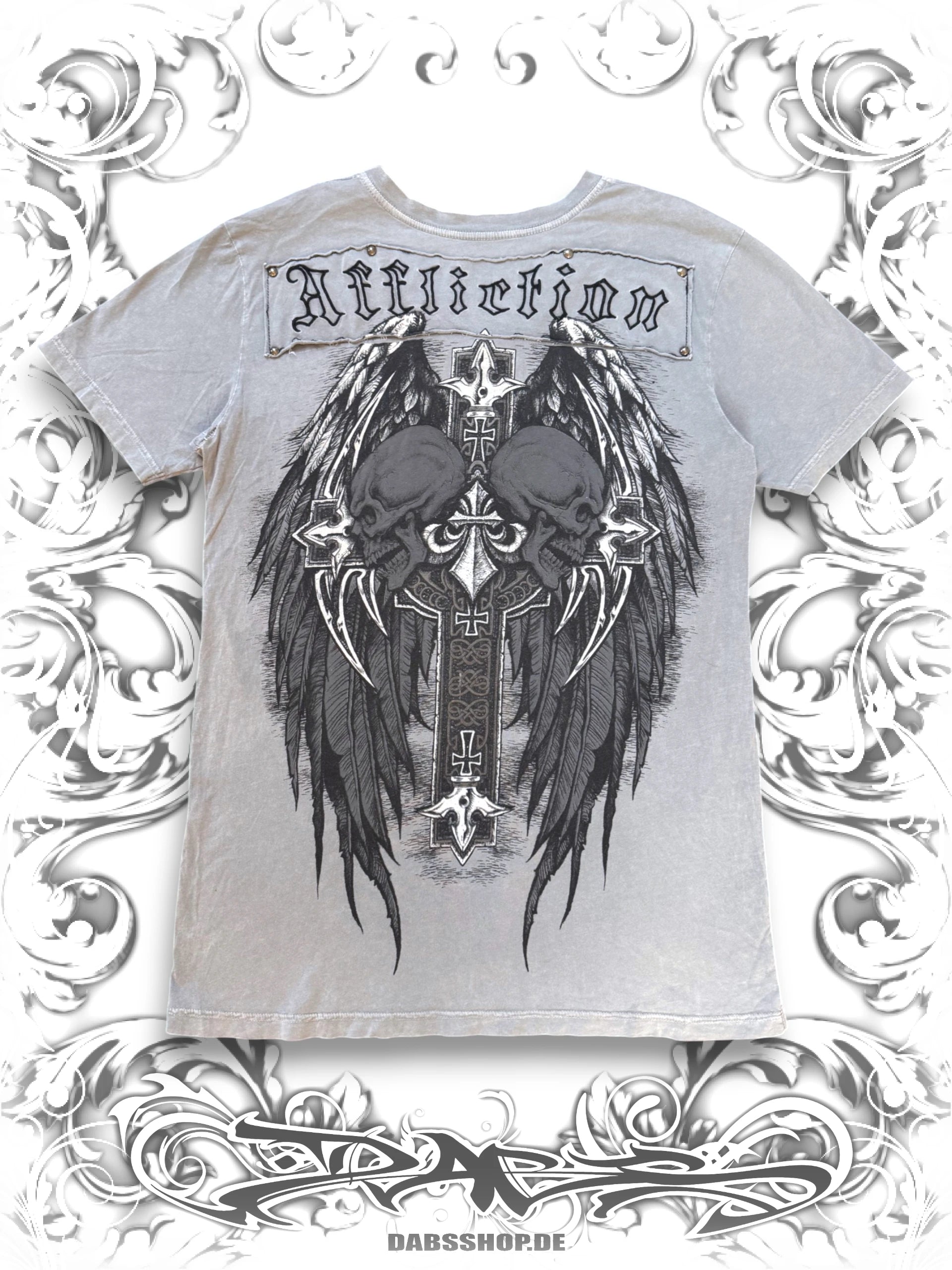 Affliction Winged Skulls Studded T-Shirt