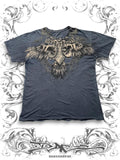 Affliction Vintage Graphic Tee with Studded Crow Design and 2000s Streetwear Style