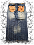 Coogi Golden Embroidered Premium Baggy Pants blue washing back view