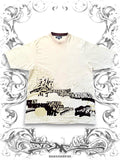 Ecko Unltd. "Writing All Wrongs" Beige Graffiti T-Shirt with brown 3d velvet print