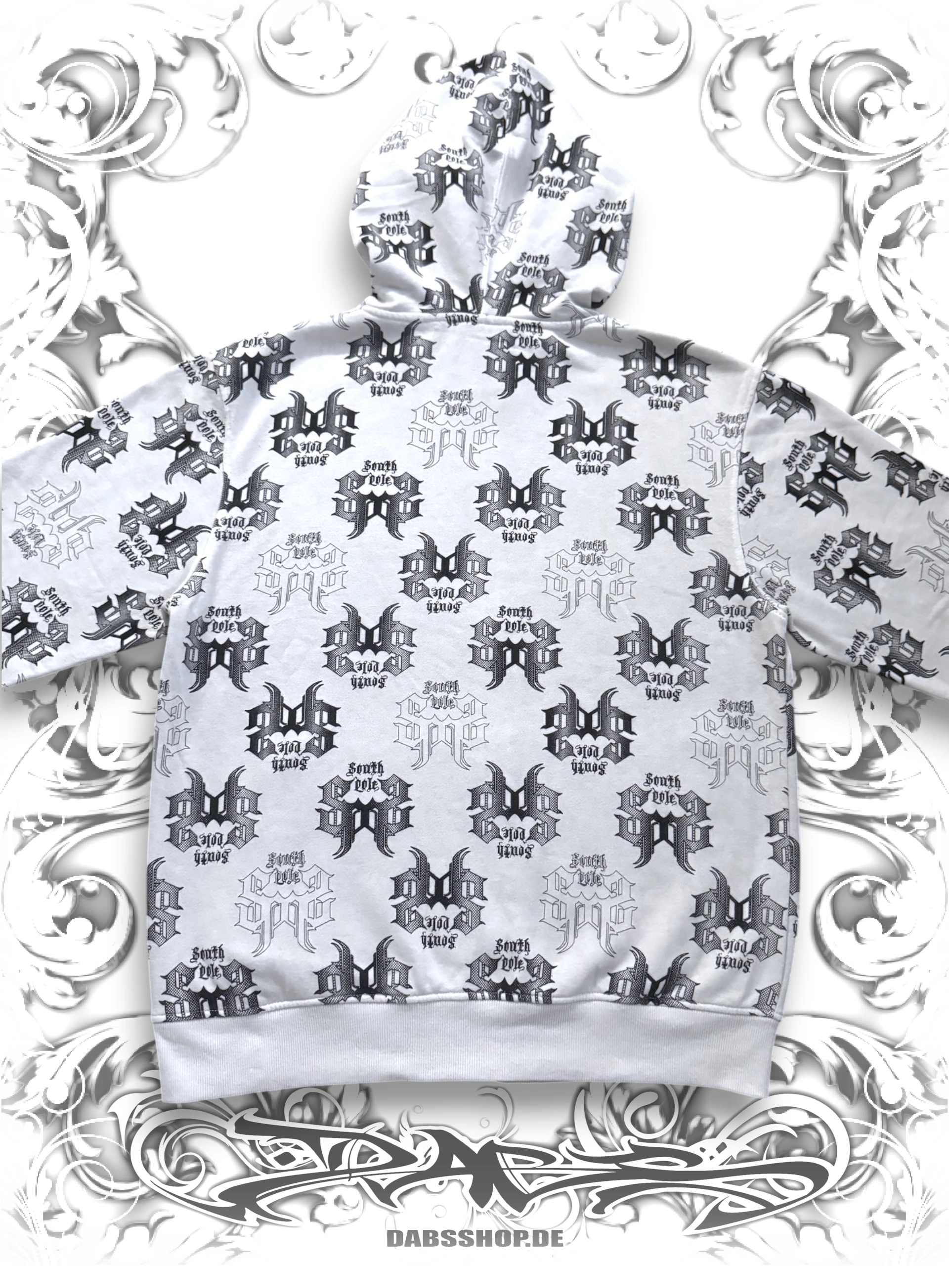 Southpole White 2000s Monogram Zip Hoodie