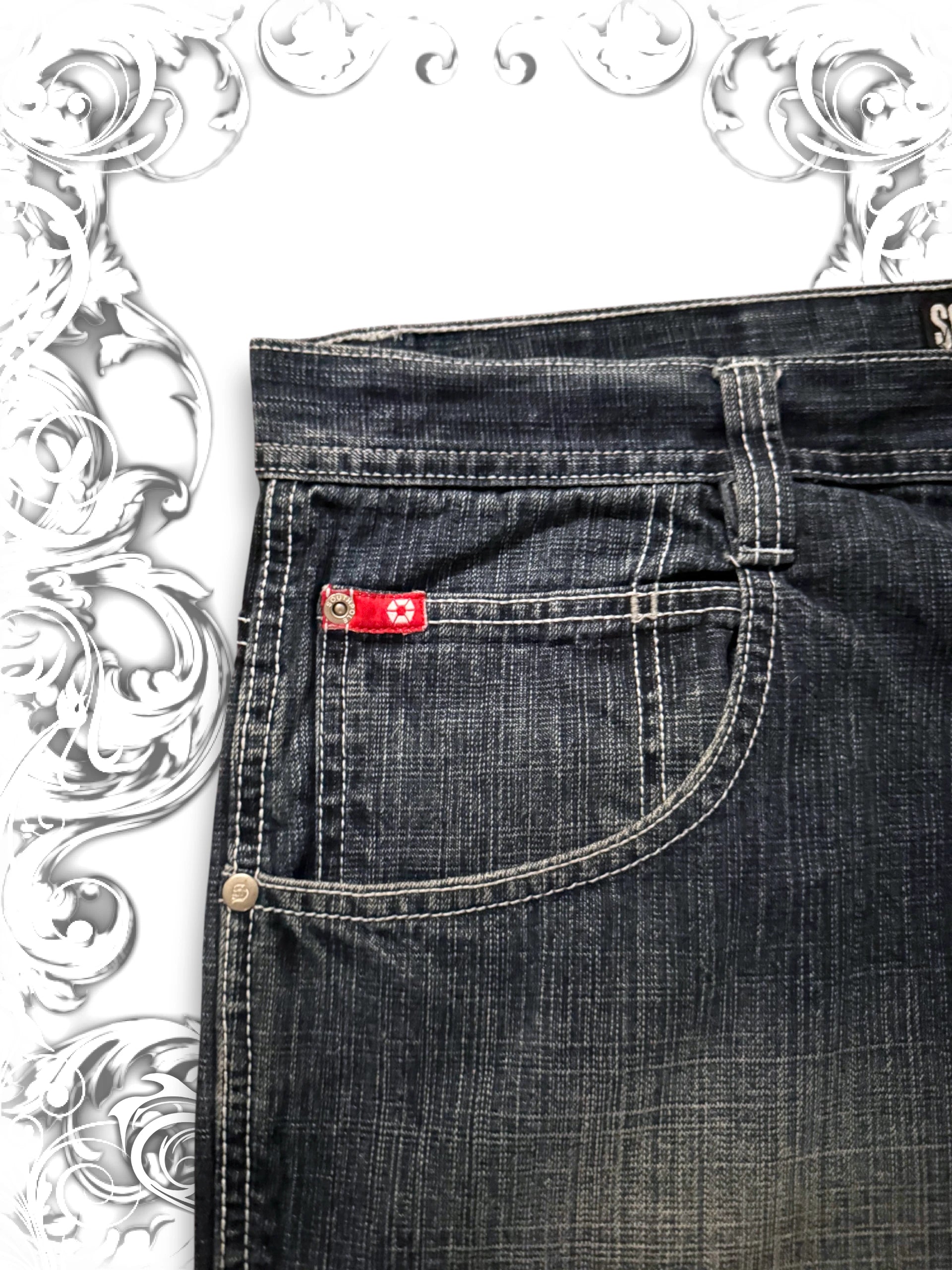 Southpole Red Tab Baggy Pants Blue Wash