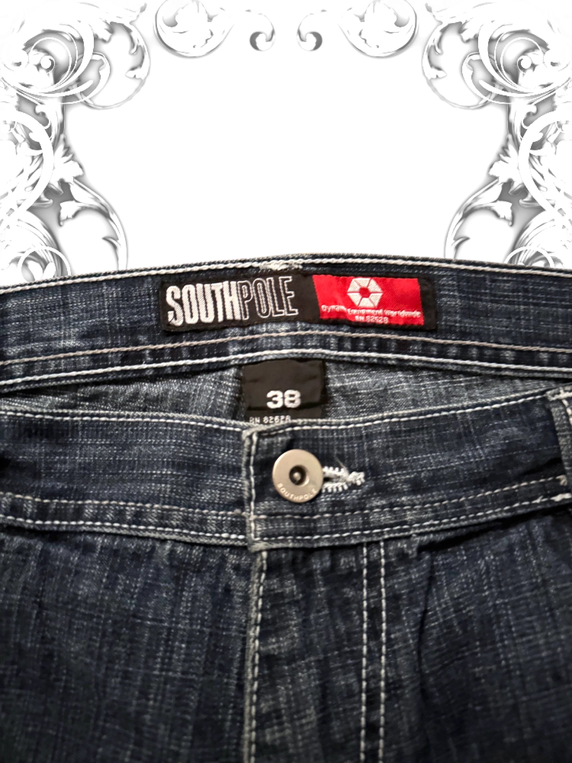 Southpole Red Tab Baggy Pants Blue Wash
