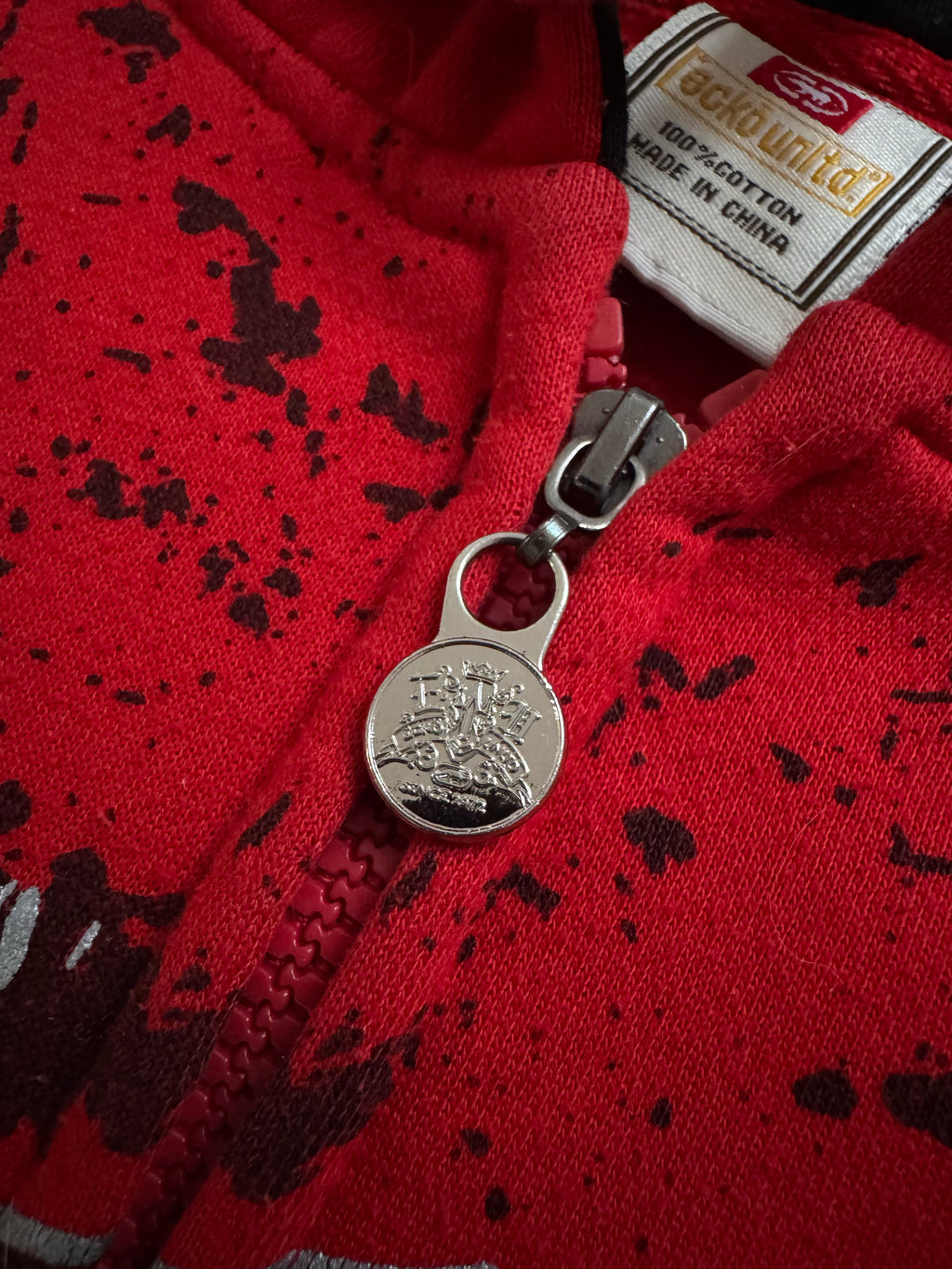 Ecko Unltd. Red Grunge Zip Hoodie