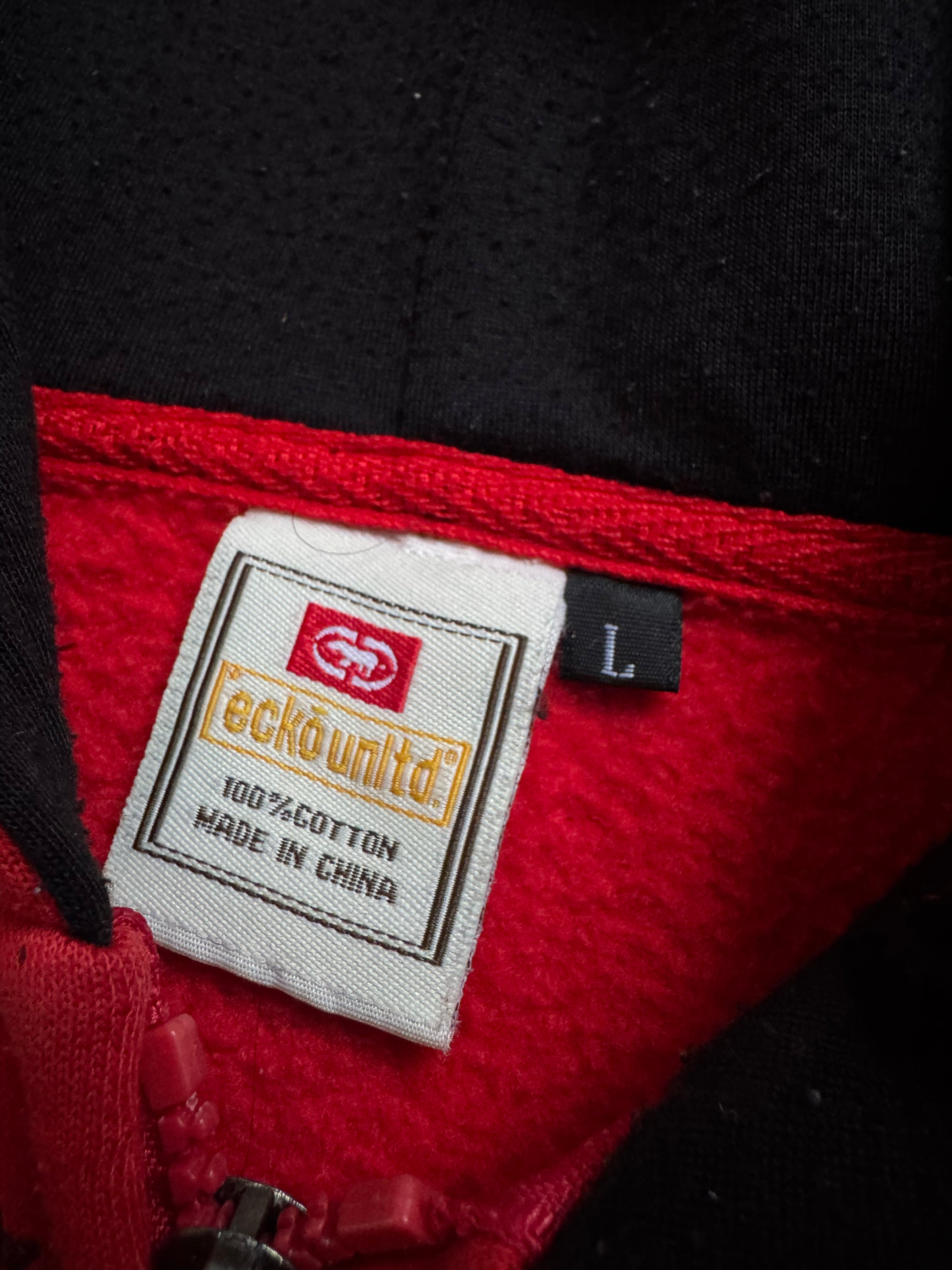 Ecko Unltd. Red Grunge Zip Hoodie