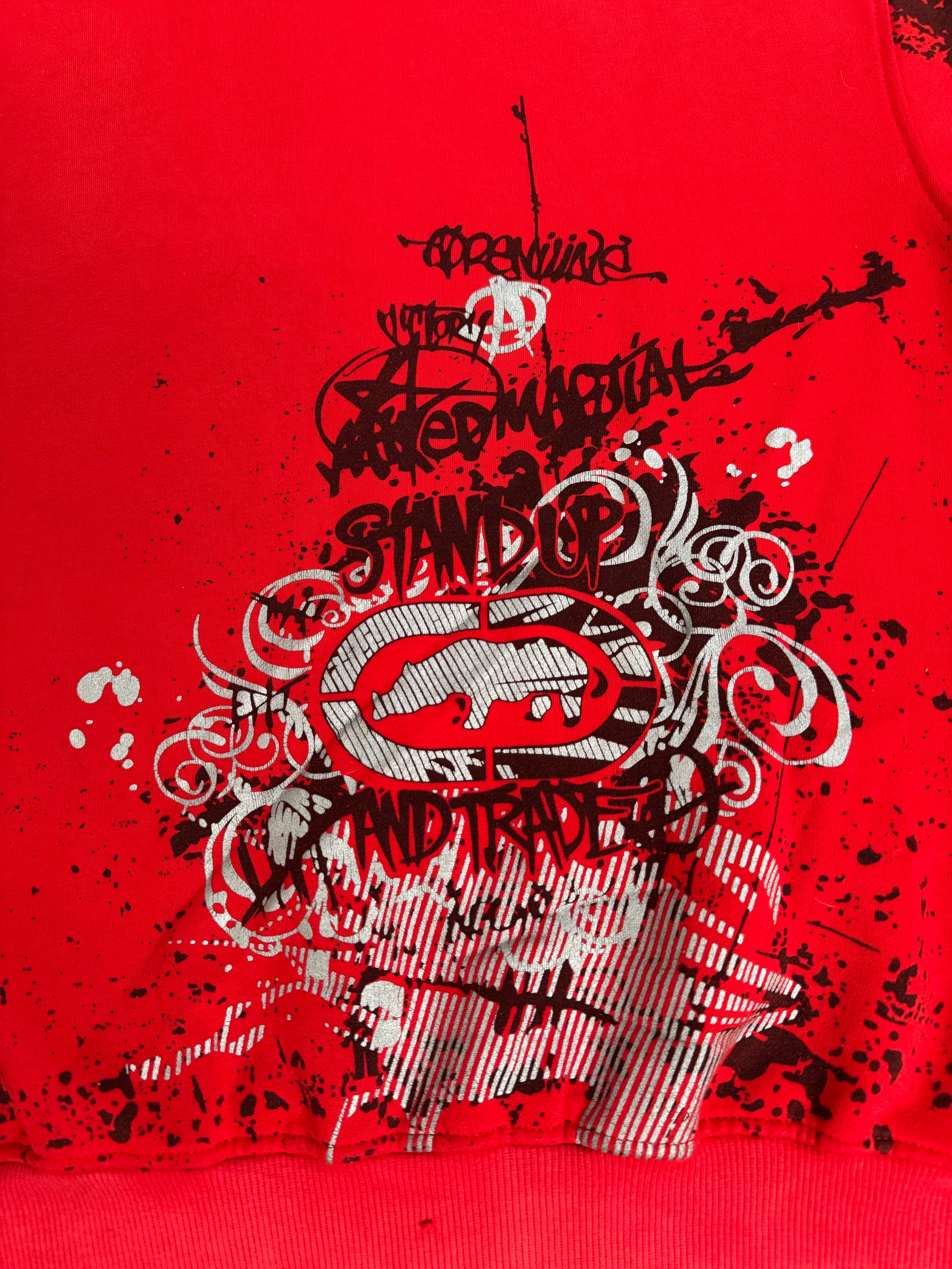 Ecko Unltd. Red Grunge Zip Hoodie