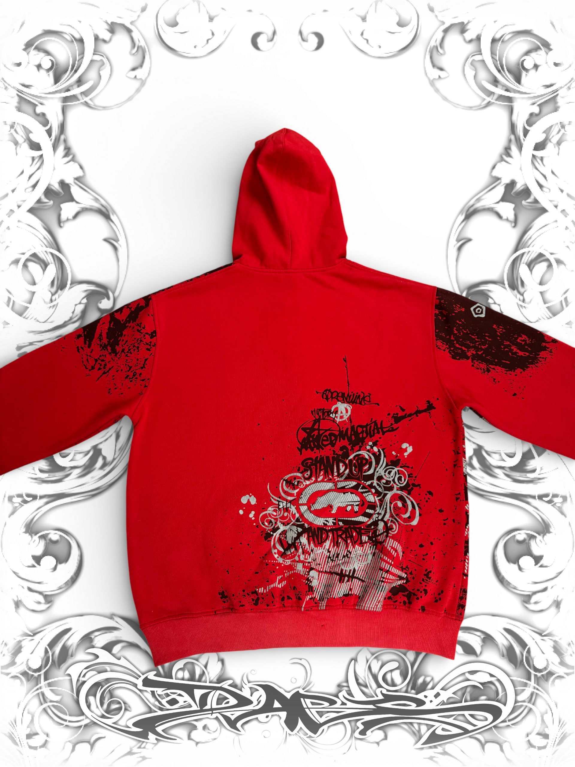 Ecko Unltd. Red Grunge Zip Hoodie