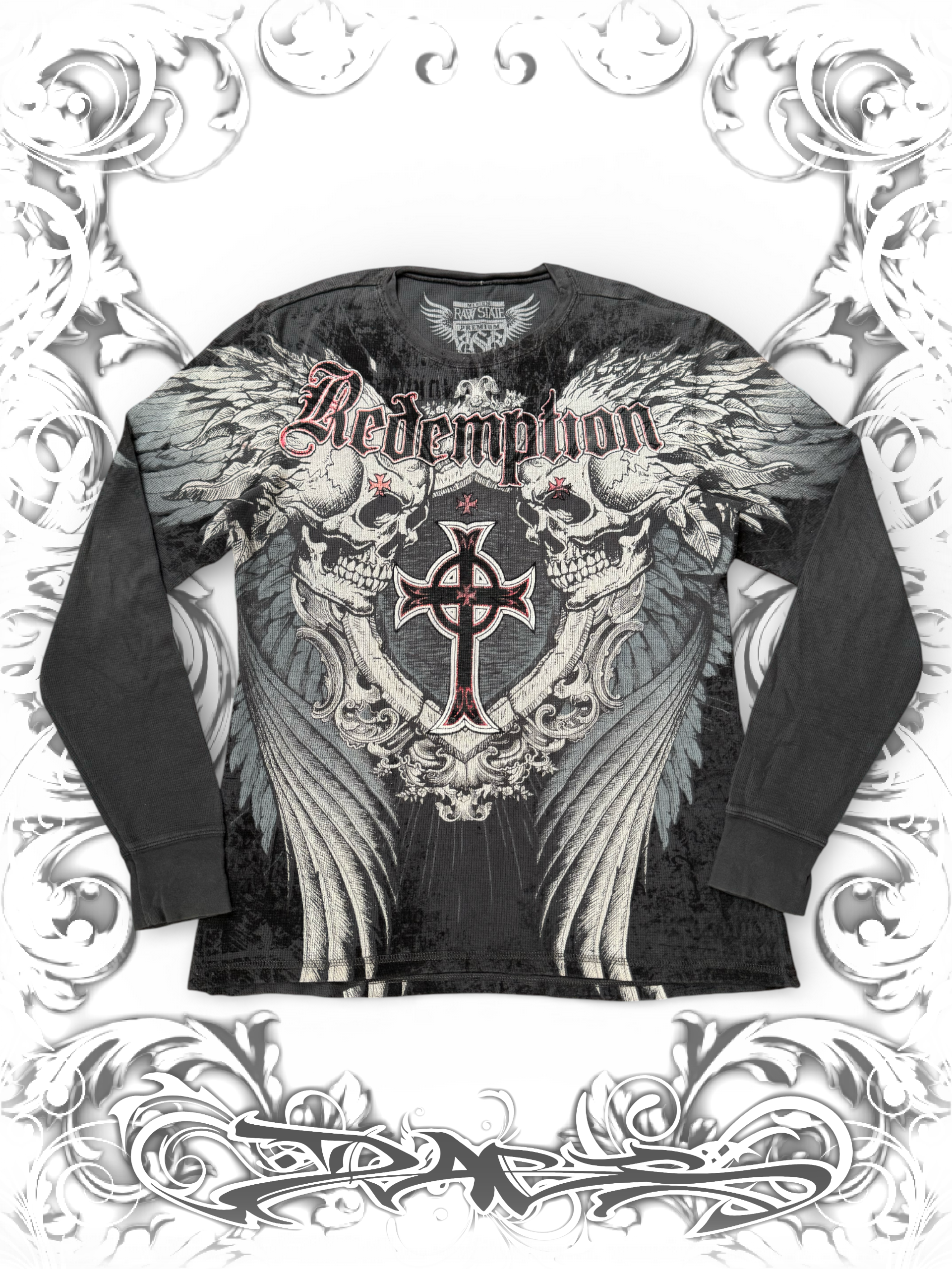 Rare Raw State Winged Skull Longsleeve