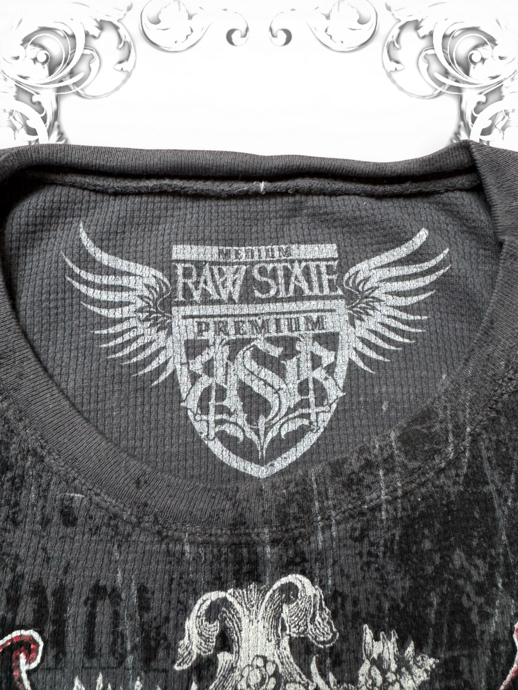Rare Raw State Winged Skull Longsleeve