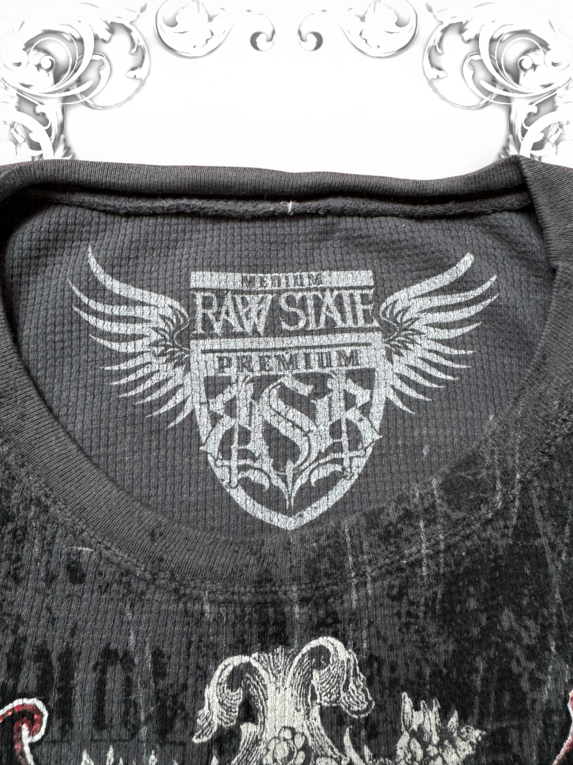Rare Raw State Winged Skull Longsleeve