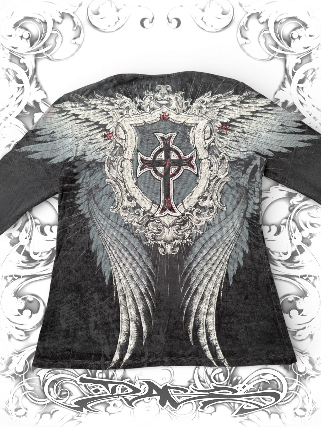 Rare Raw State Winged Skull Longsleeve
