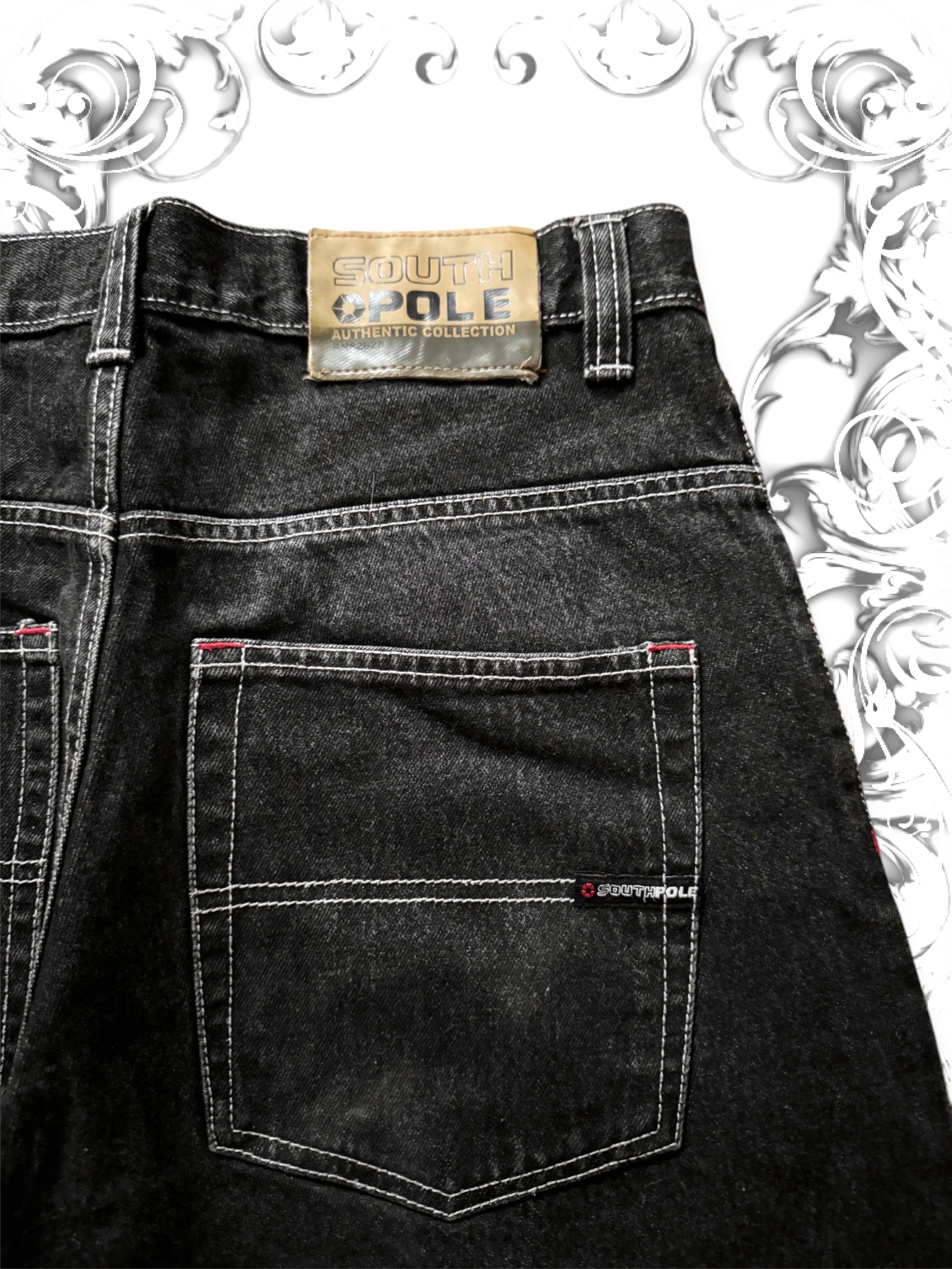 Southpole Black Vintage Baggy Jorts