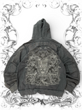 Rare Affliction Crowned Skull Zip Hoodie