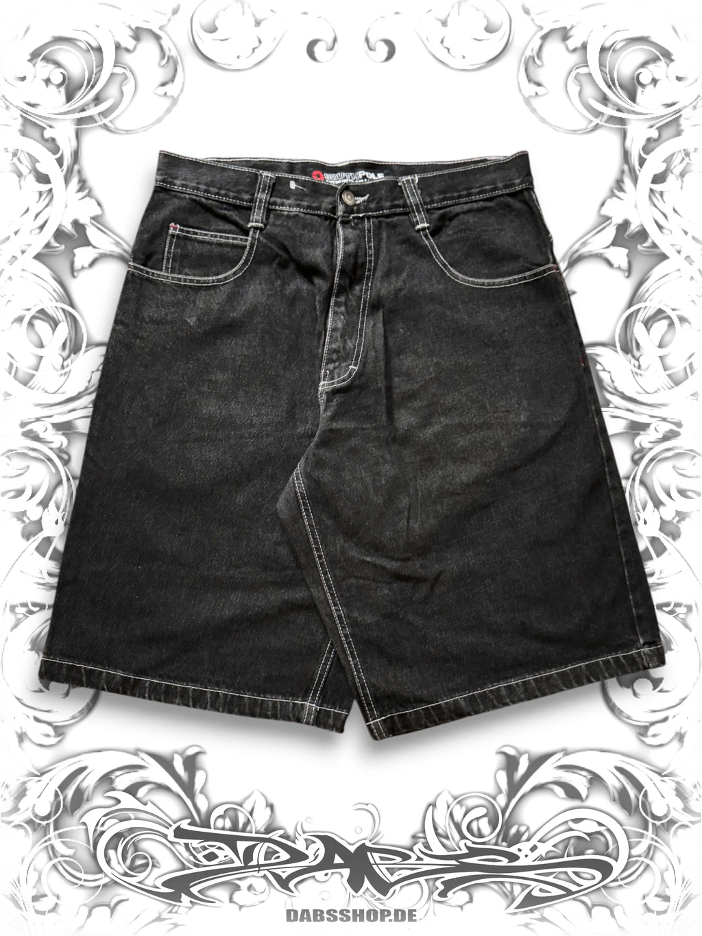Southpole Black Vintage Baggy Jorts