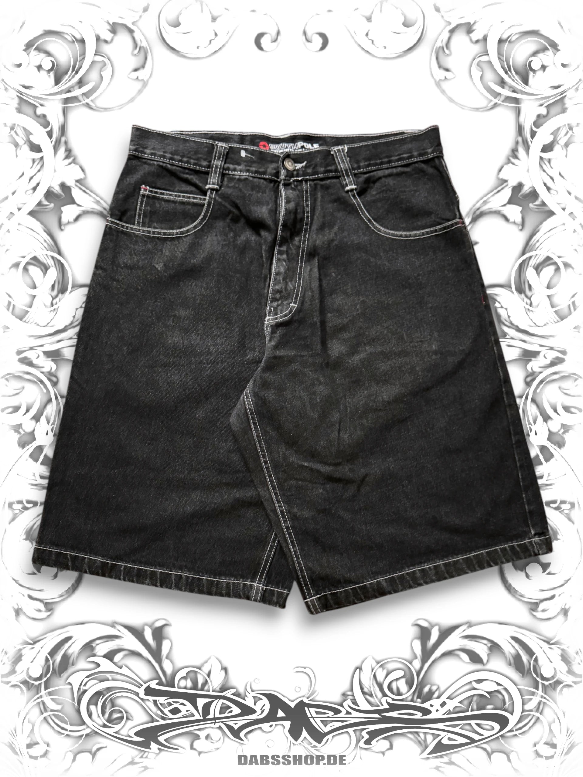 Southpole Black Vintage Baggy Jorts