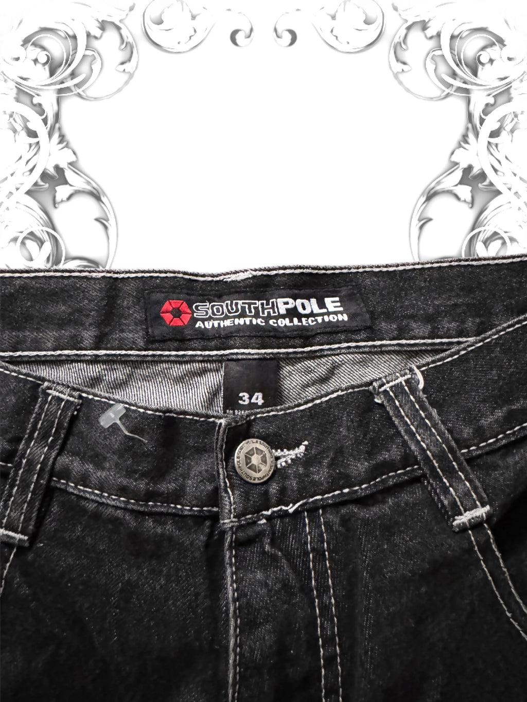 Southpole Black Vintage Baggy Jorts