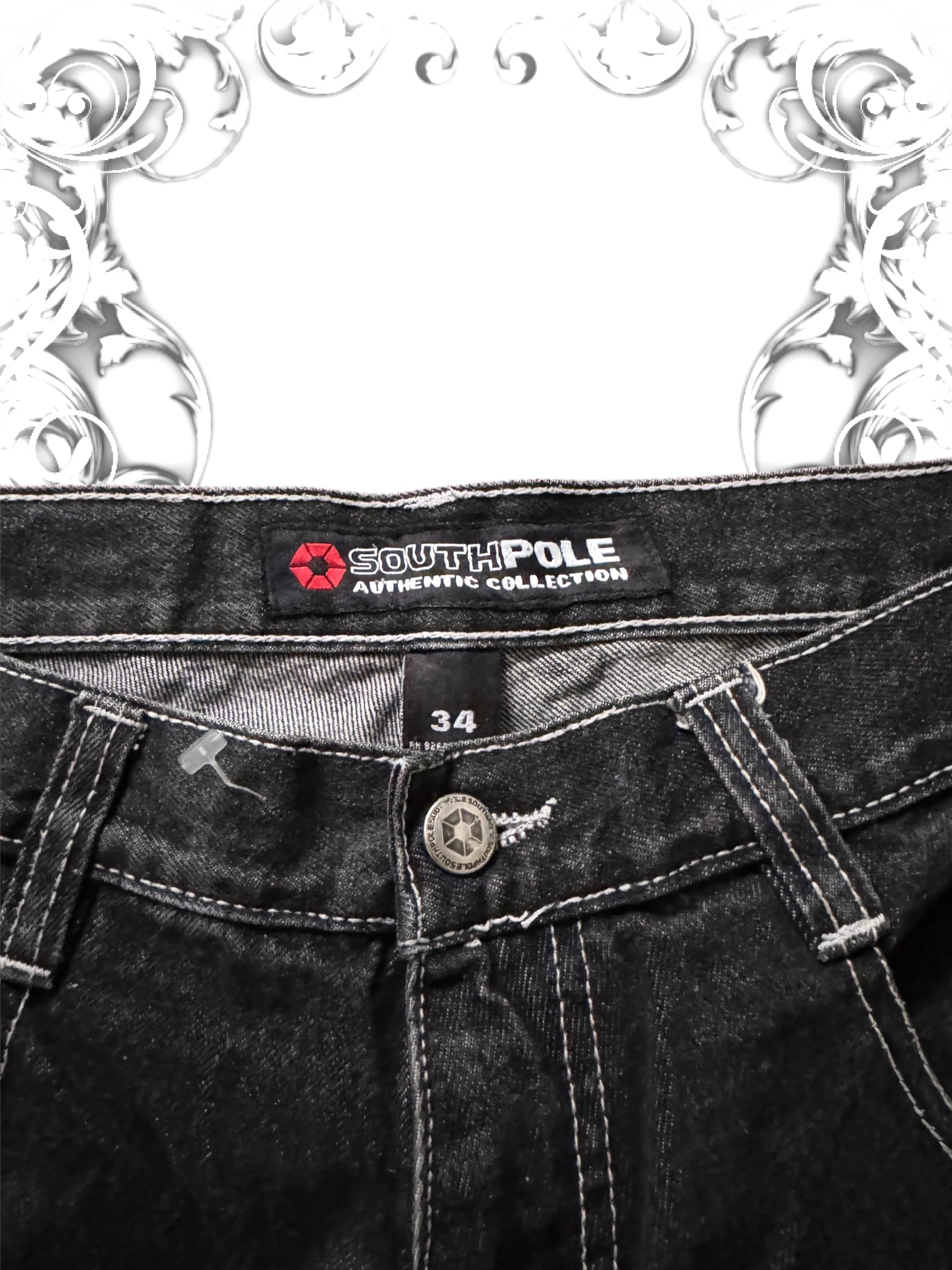 Southpole Black Vintage Baggy Jorts