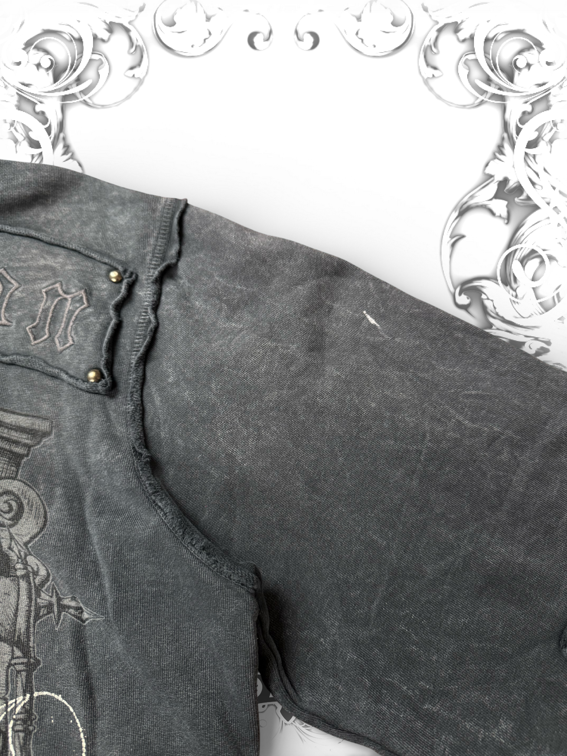 Rare Affliction Crowned Skull Zip Hoodie