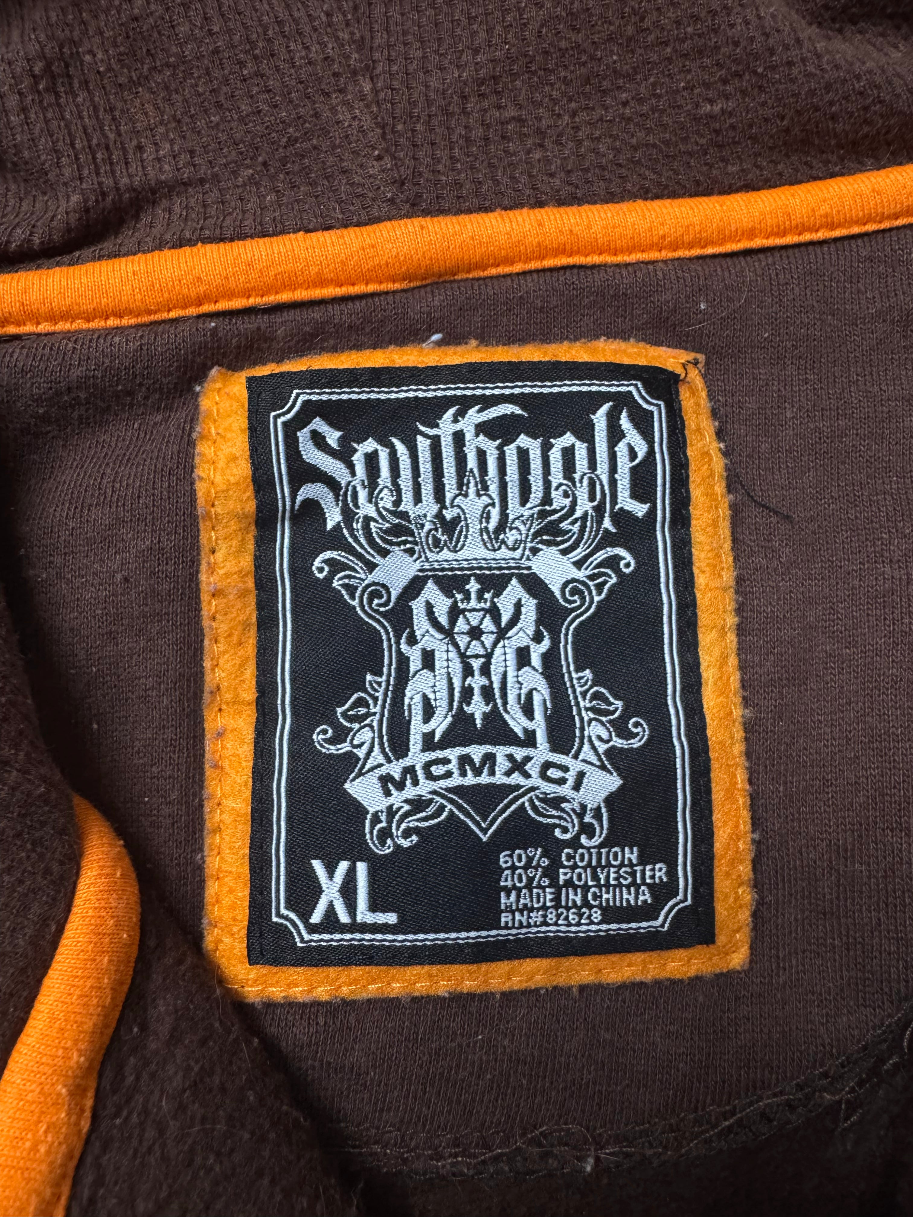 Brown Southpole Zip Hoodie