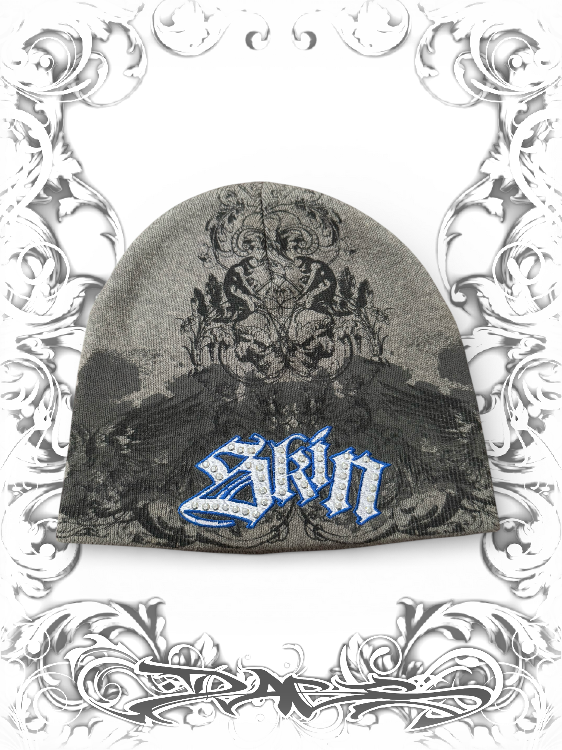 Rare Skin Industries Beanie Embellished with Rhinestones