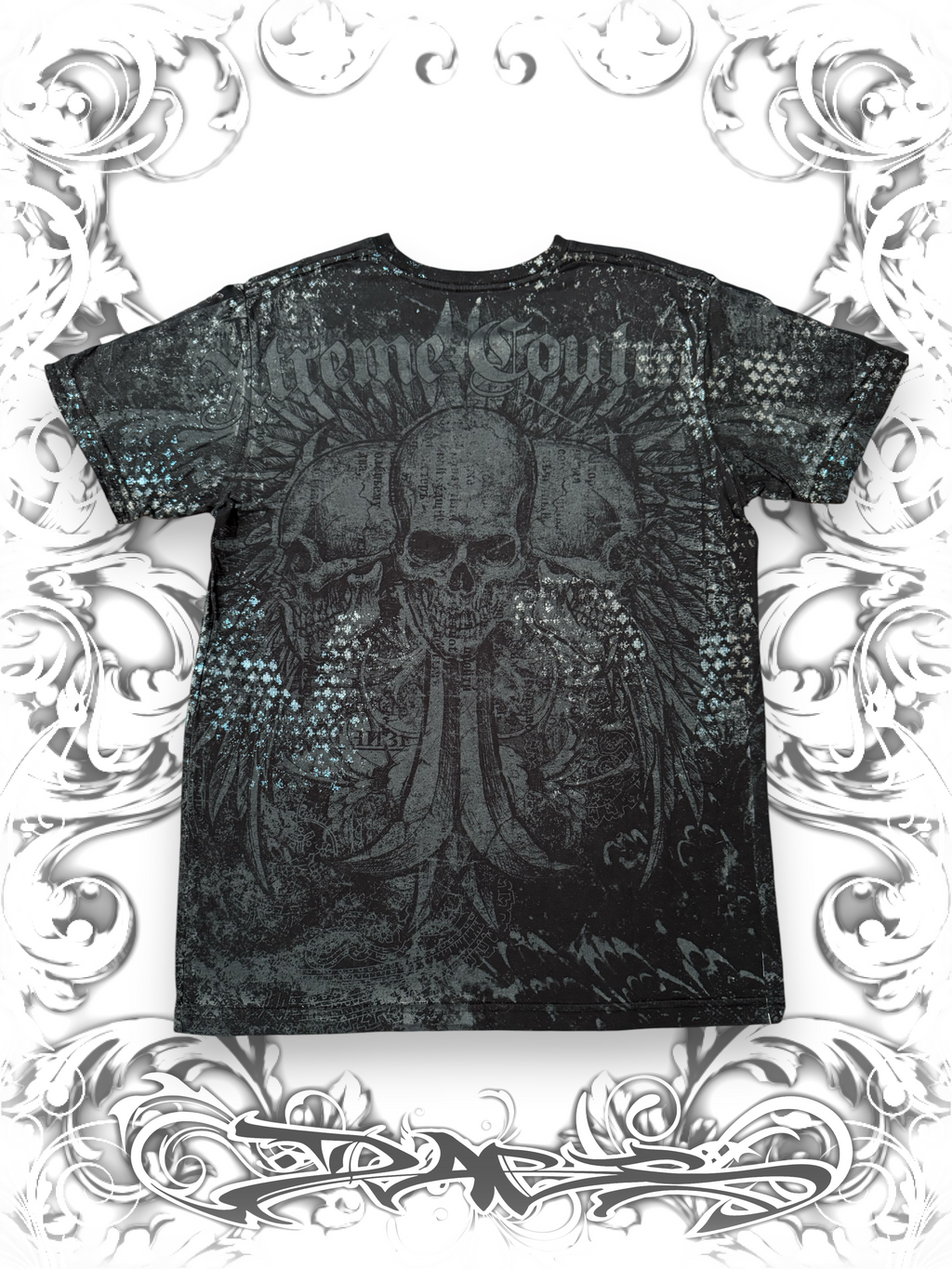 Xtreme Couture Triple Skull Grunge Shirt