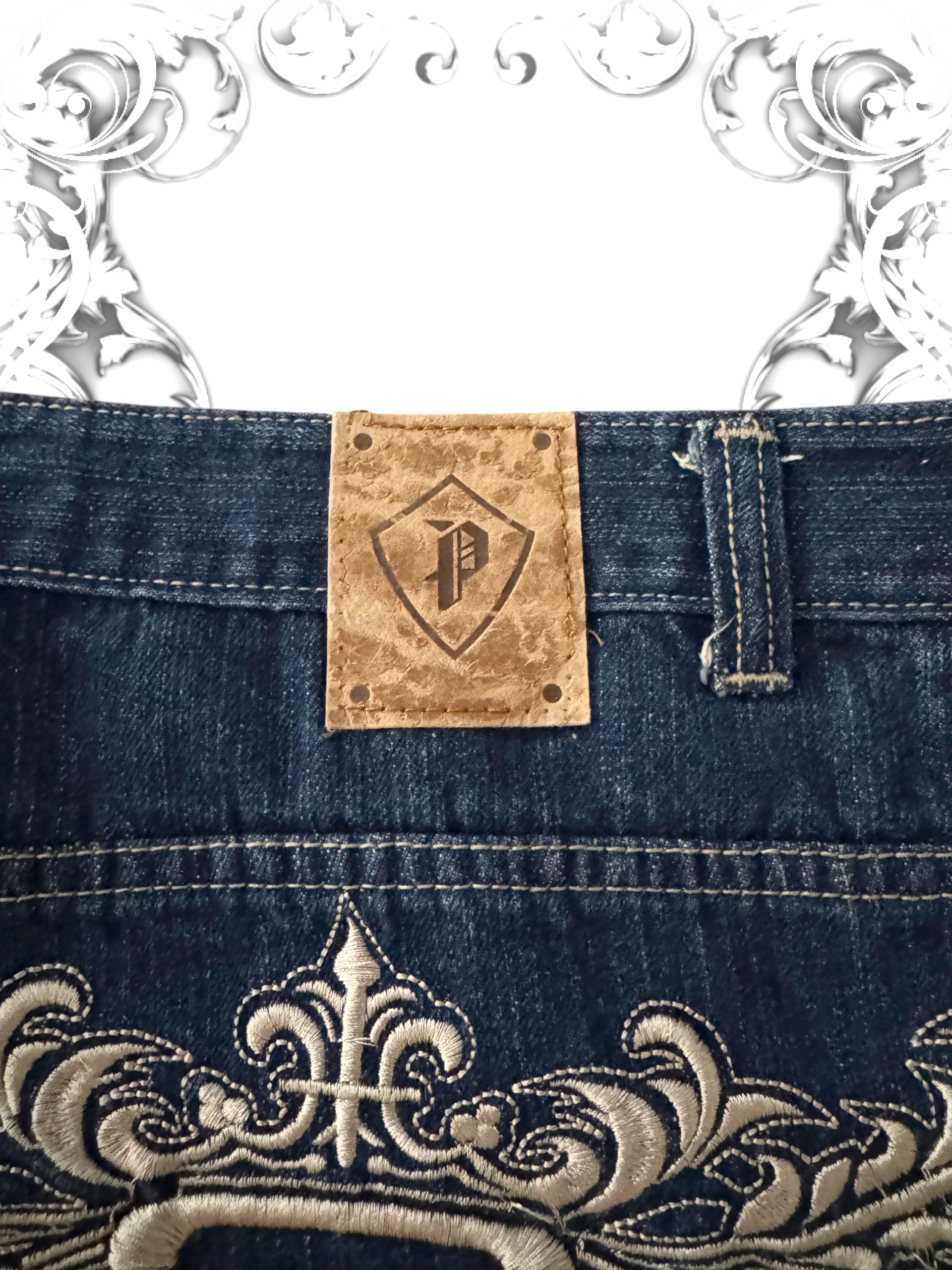 Pelle Pelle Embroidered Insignia Baggy Pants