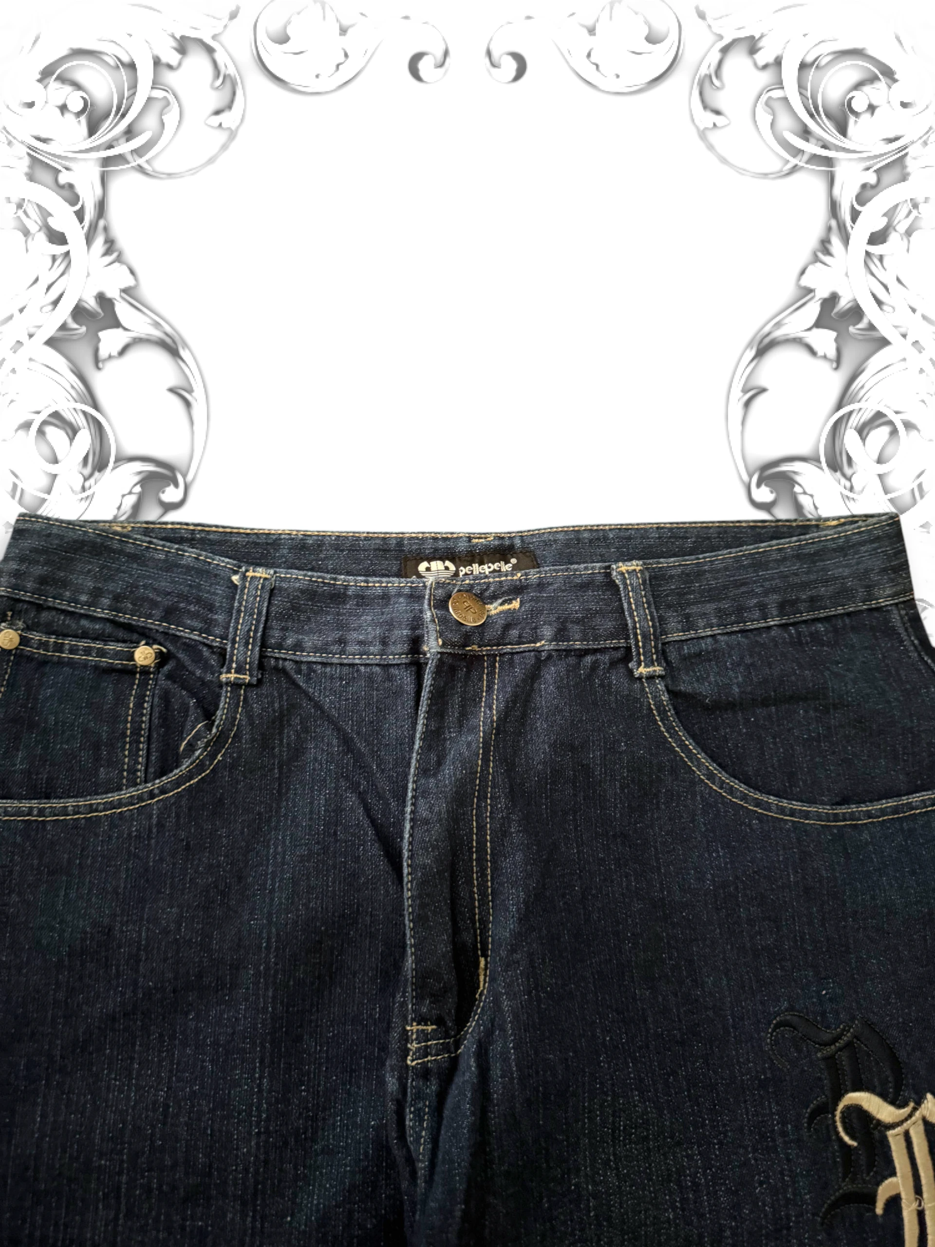 Pelle Pelle Embroidered Insignia Baggy Pants