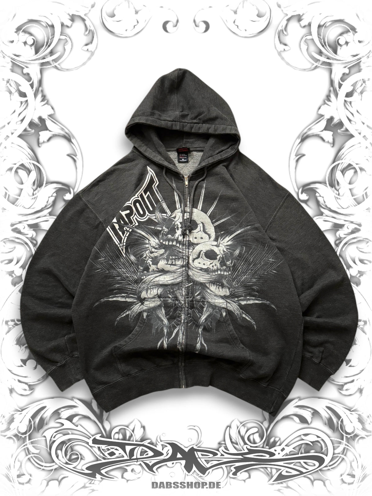 Tapout Skull Pile Grunge Zip Hoodie