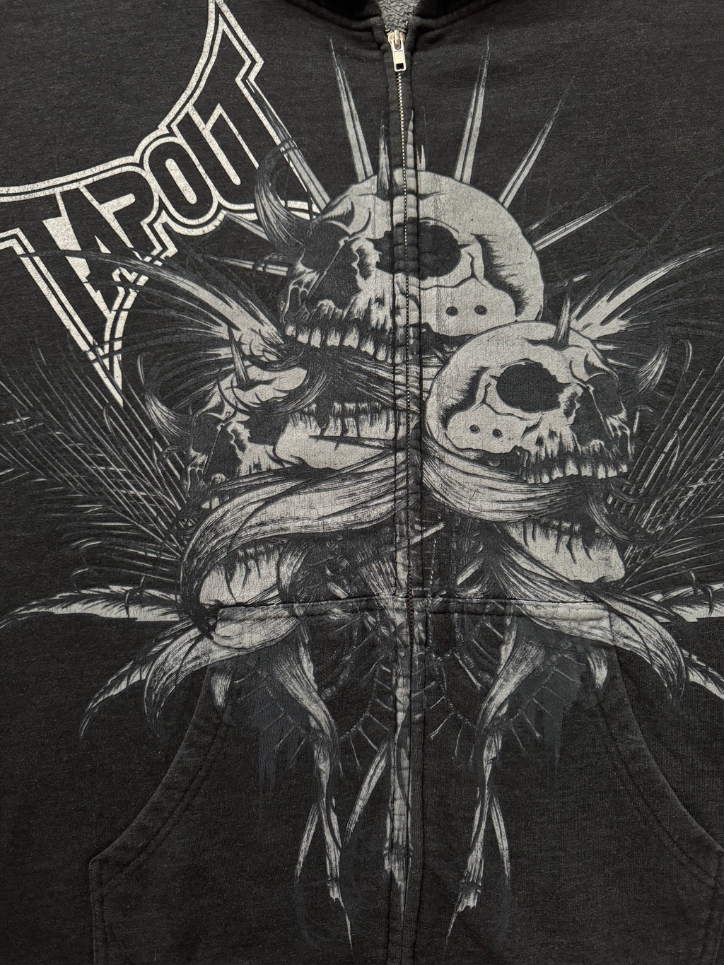 Tapout Skull Pile Grunge Zip Hoodie