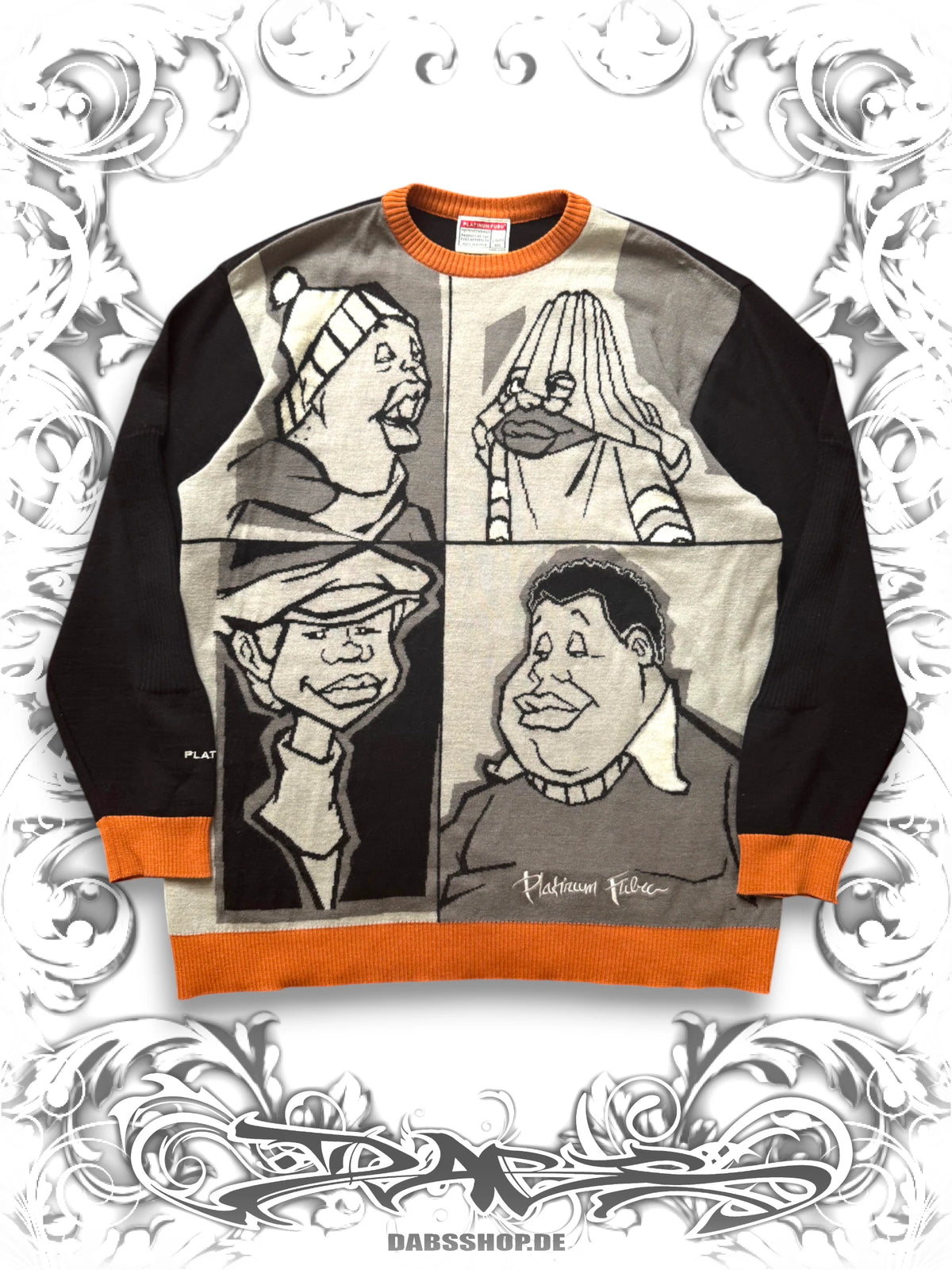 Platinum Fubu "Fat Albert & Cosby Kids" Orange Knitted Vintage Sweater