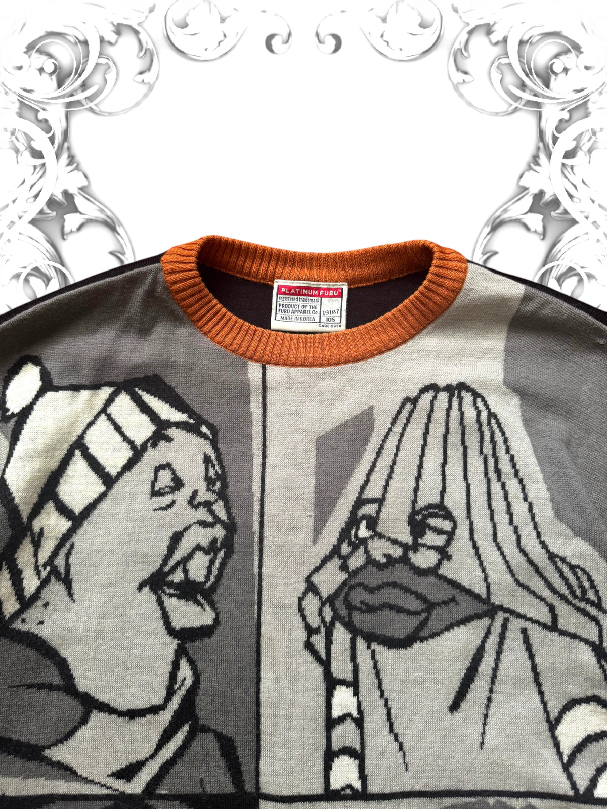 Platinum Fubu "Fat Albert & Cosby Kids" Orange Knitted Vintage Sweater