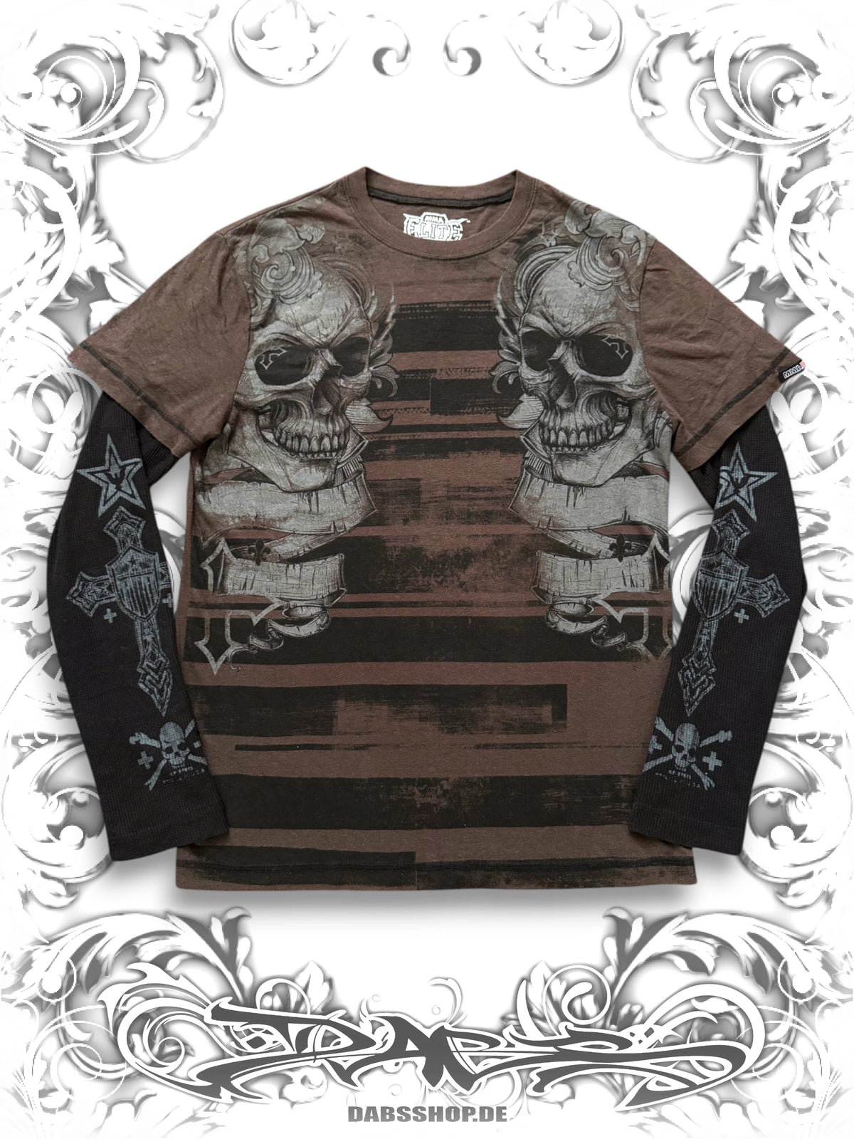 MMA Elite Grunge Skulls Layered Longsleeve