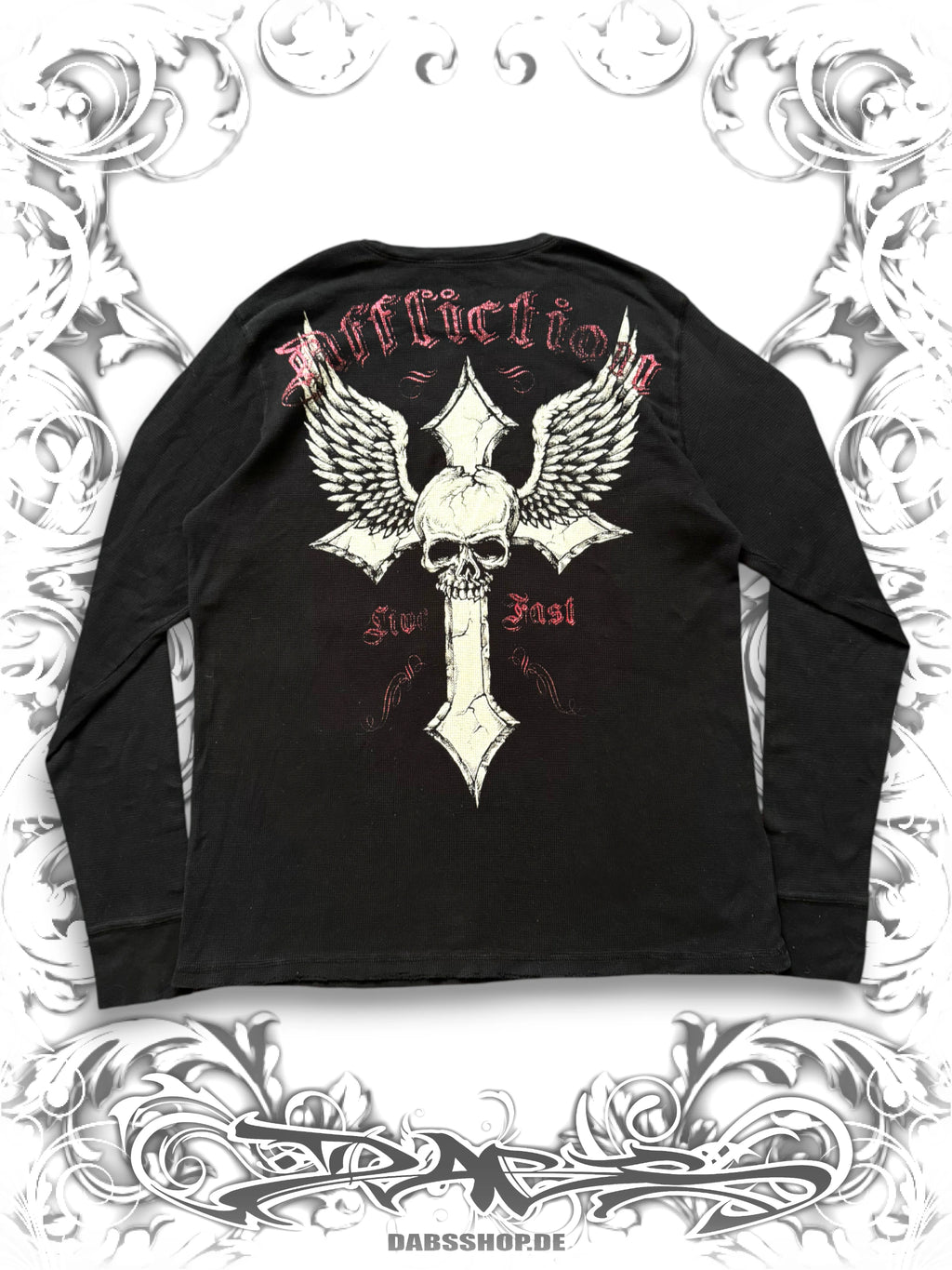 Affliction Winged Skull "Live Fast" 2000s Longsleeve