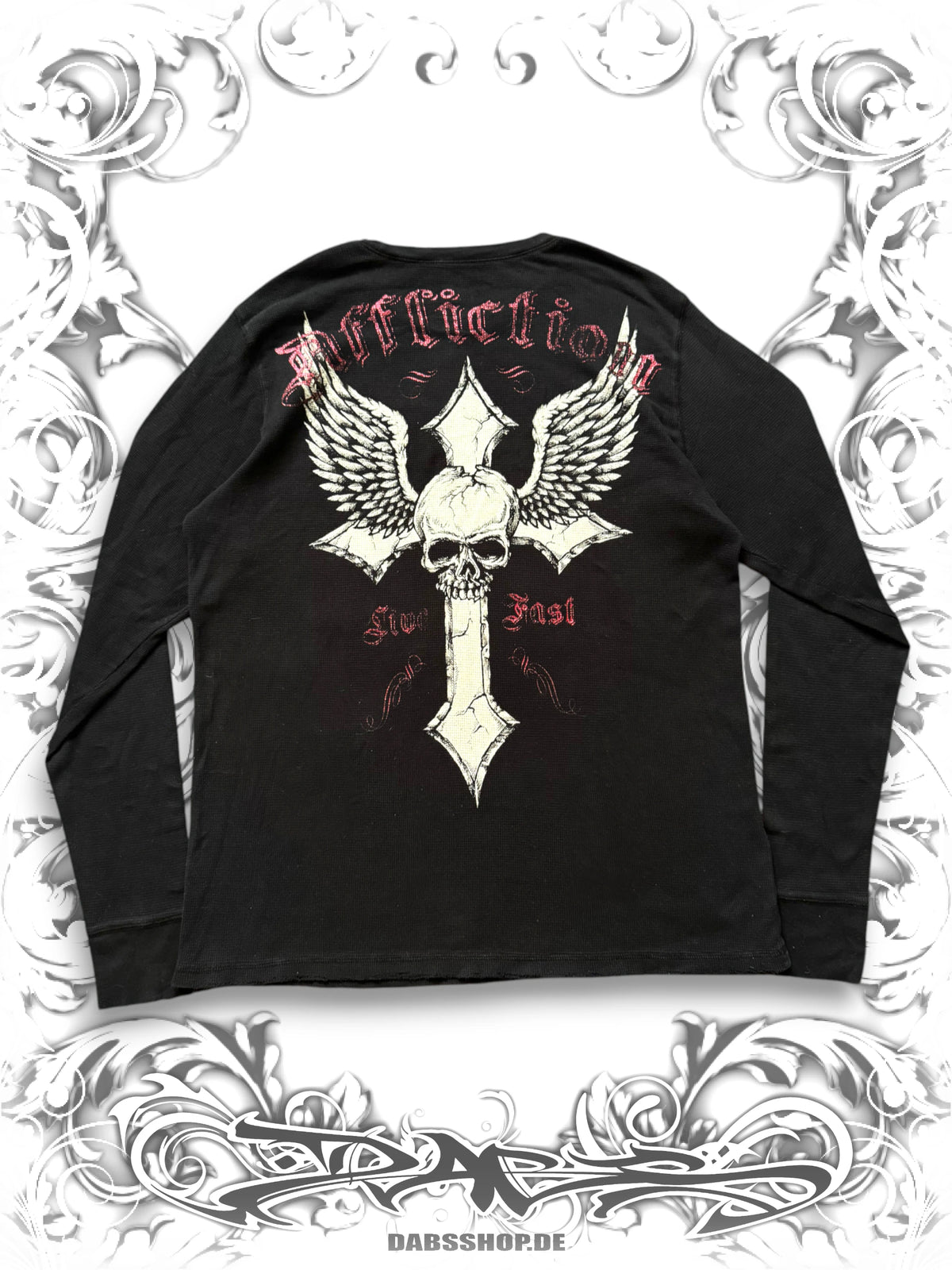 Affliction Winged Skull "Live Fast" 2000s Longsleeve