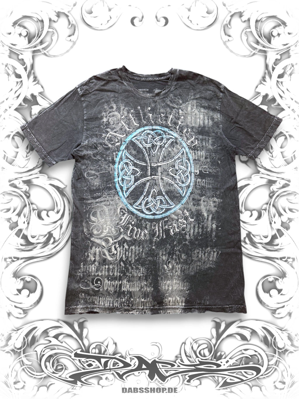 Affliction Tribal Norse Cross Grunge T-Shirt