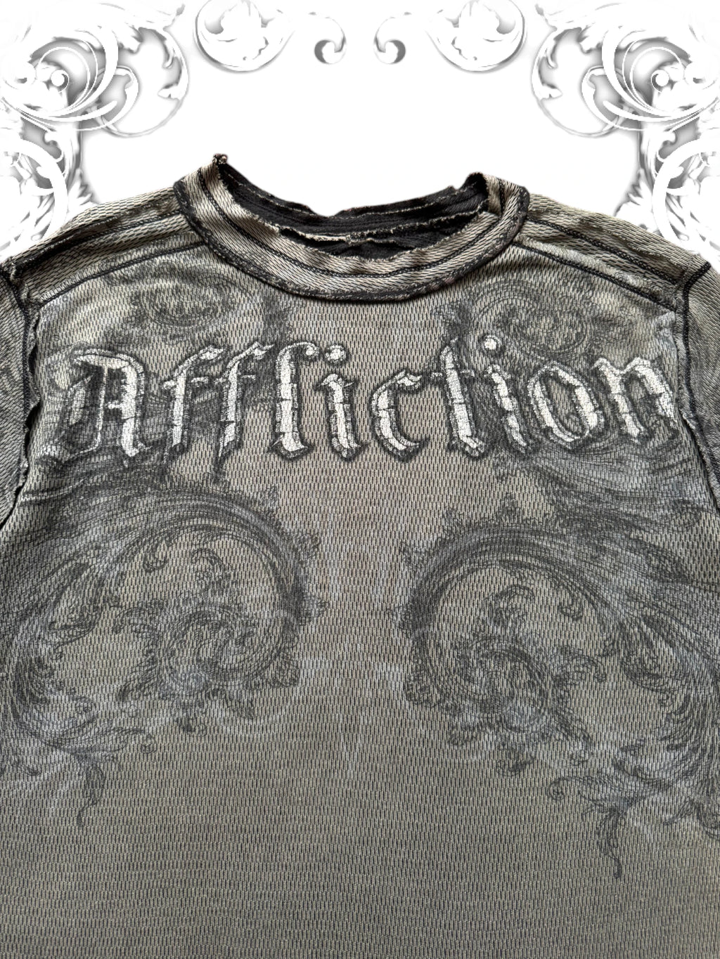 Affliction Tribal Print Reversible Thermal Longsleeve