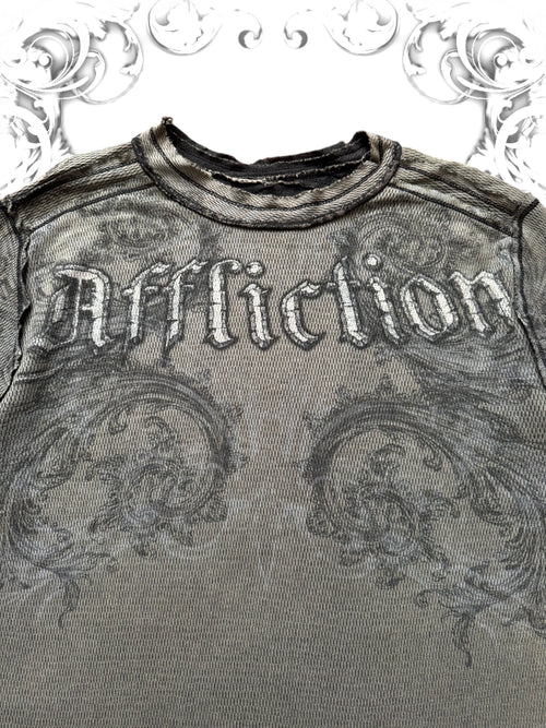 Affliction Tribal Print Reversible Thermal Longsleeve