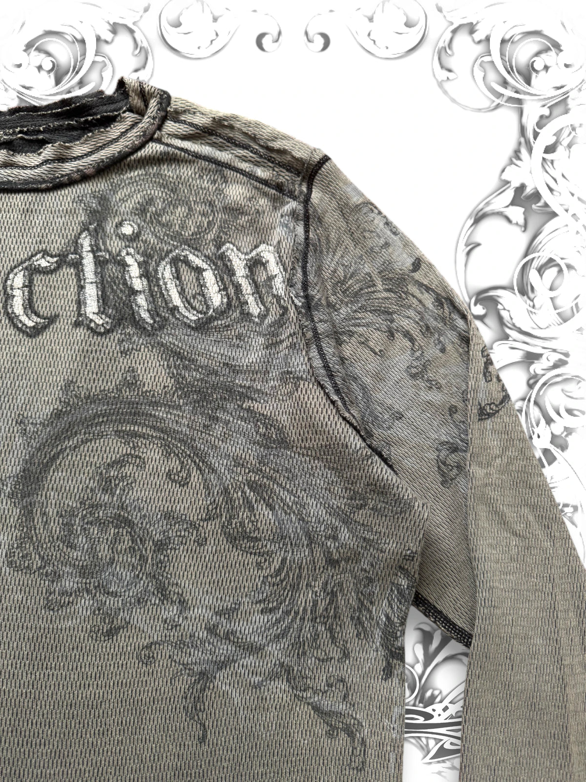 Affliction Tribal Print Reversible Thermal Longsleeve