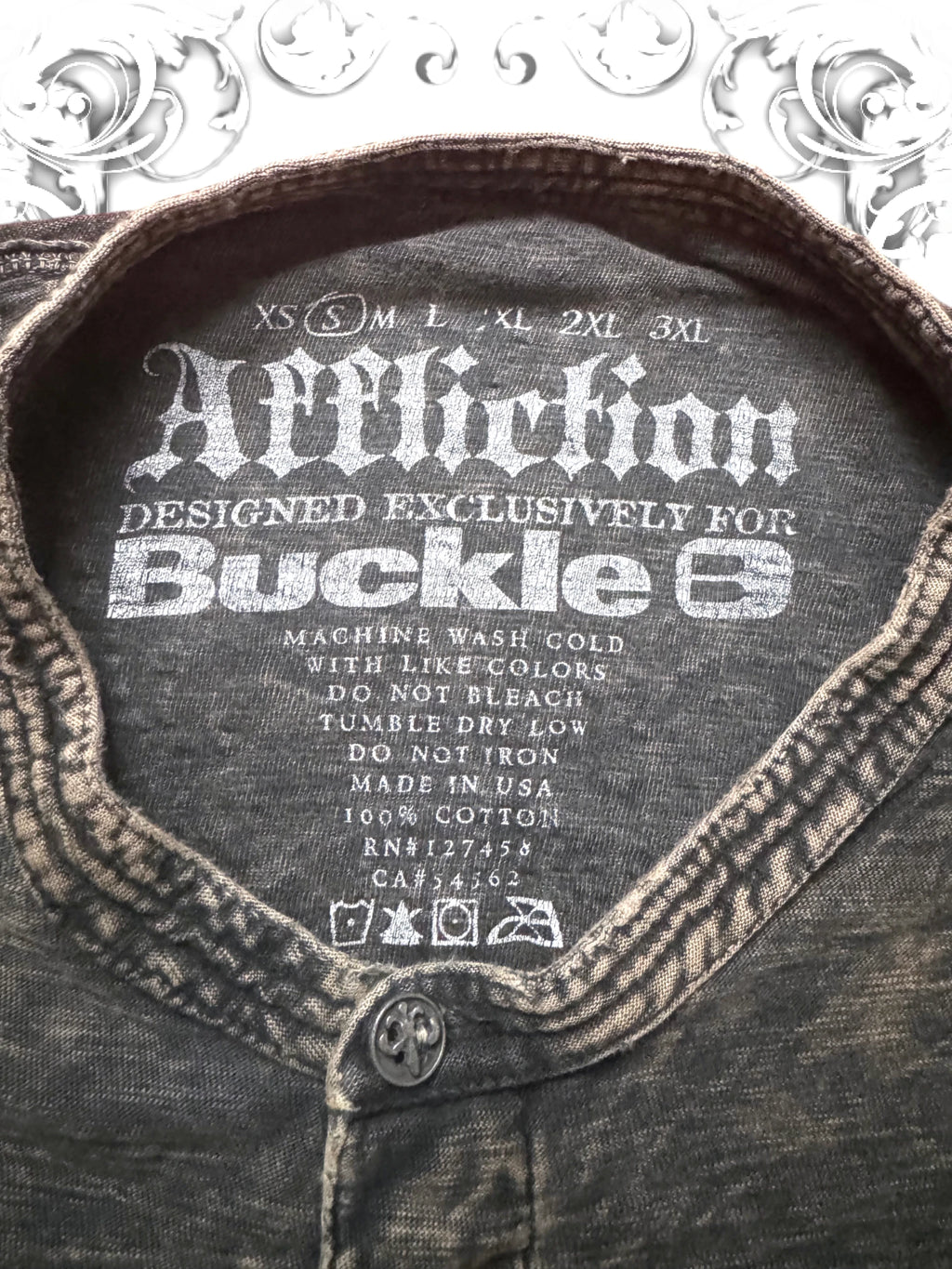 Affliction Skeletal Wings Grunge Thermal Longsleeve