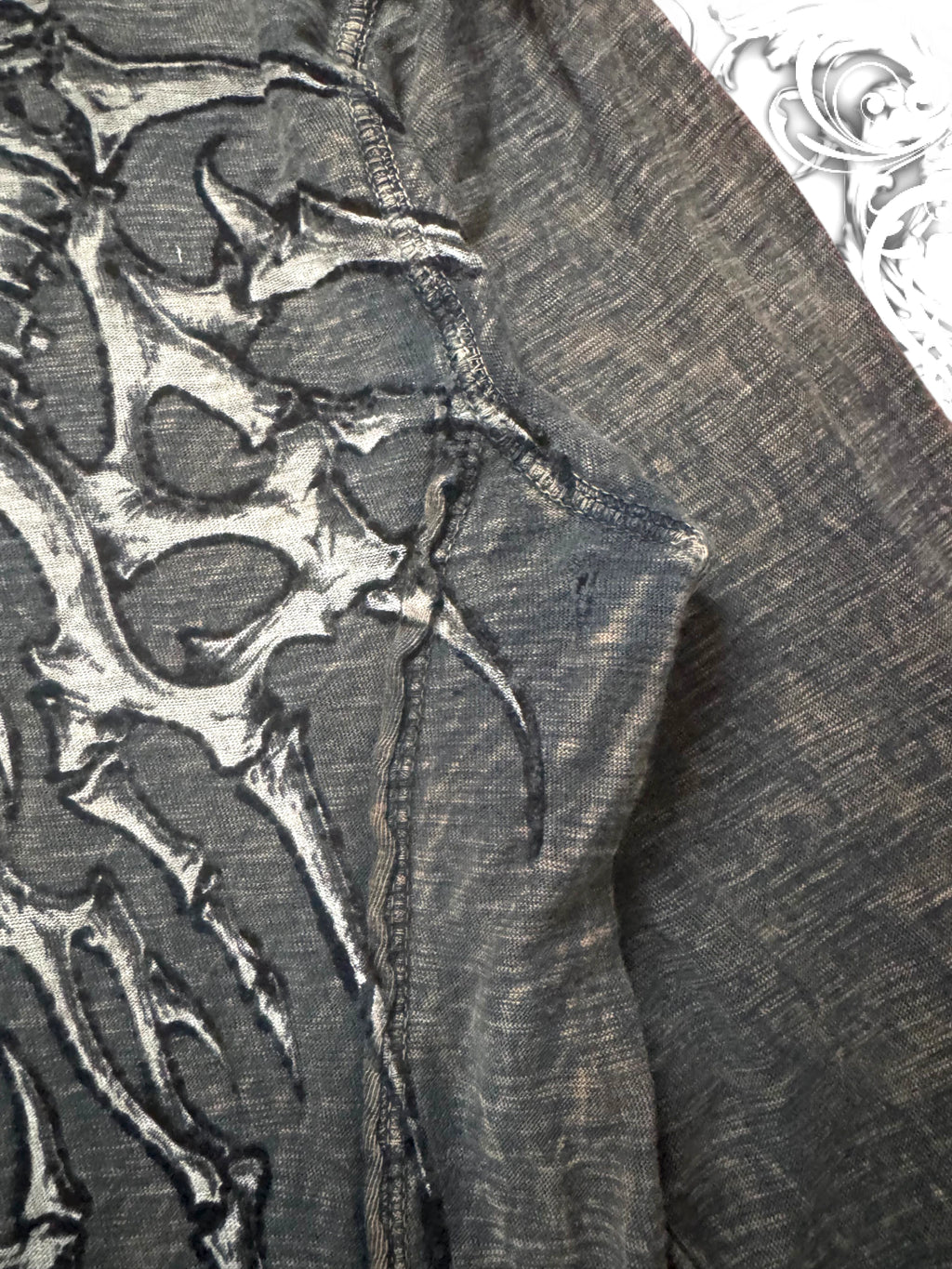Affliction Skeletal Wings Grunge Thermal Longsleeve