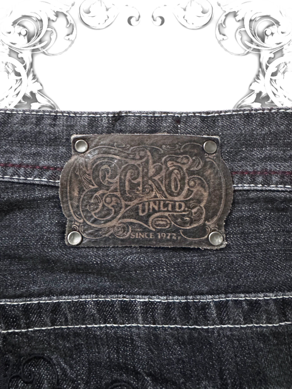 Ecko Unltd. "Grilled" Jesse Pinkman Embroidered Baggy Jeans