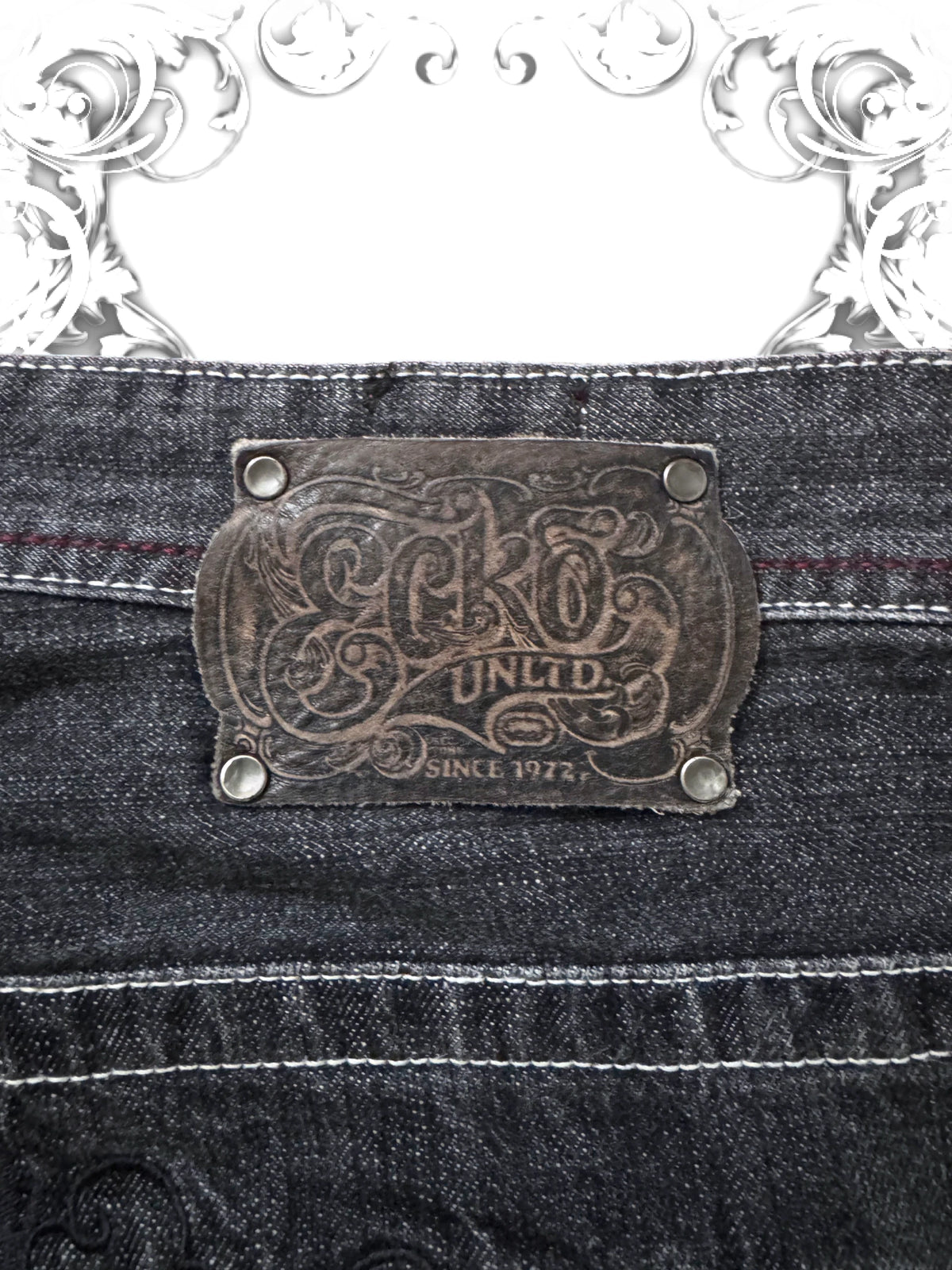 Ecko Unltd. "Grilled" Jesse Pinkman Embroidered Baggy Jeans
