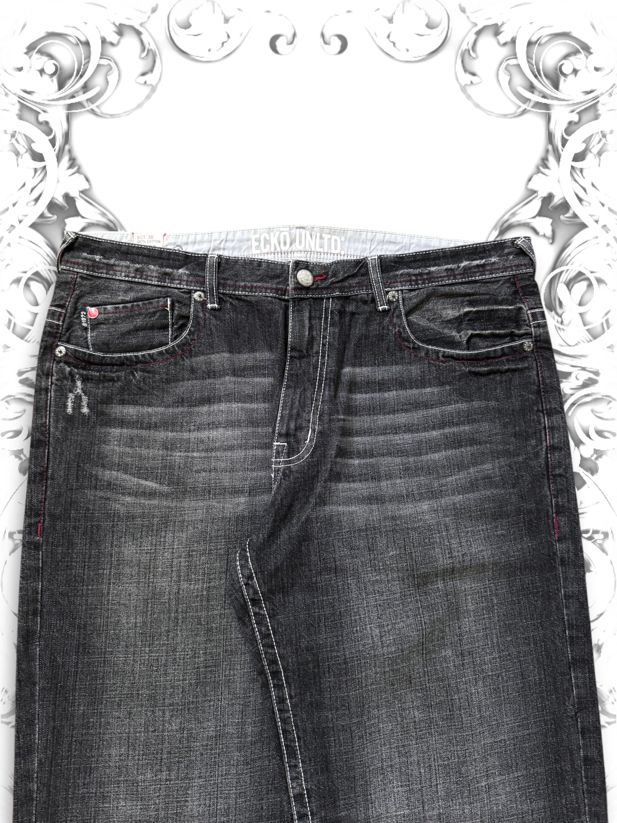 Ecko Unltd. "Grilled" Jesse Pinkman Embroidered Baggy Jeans