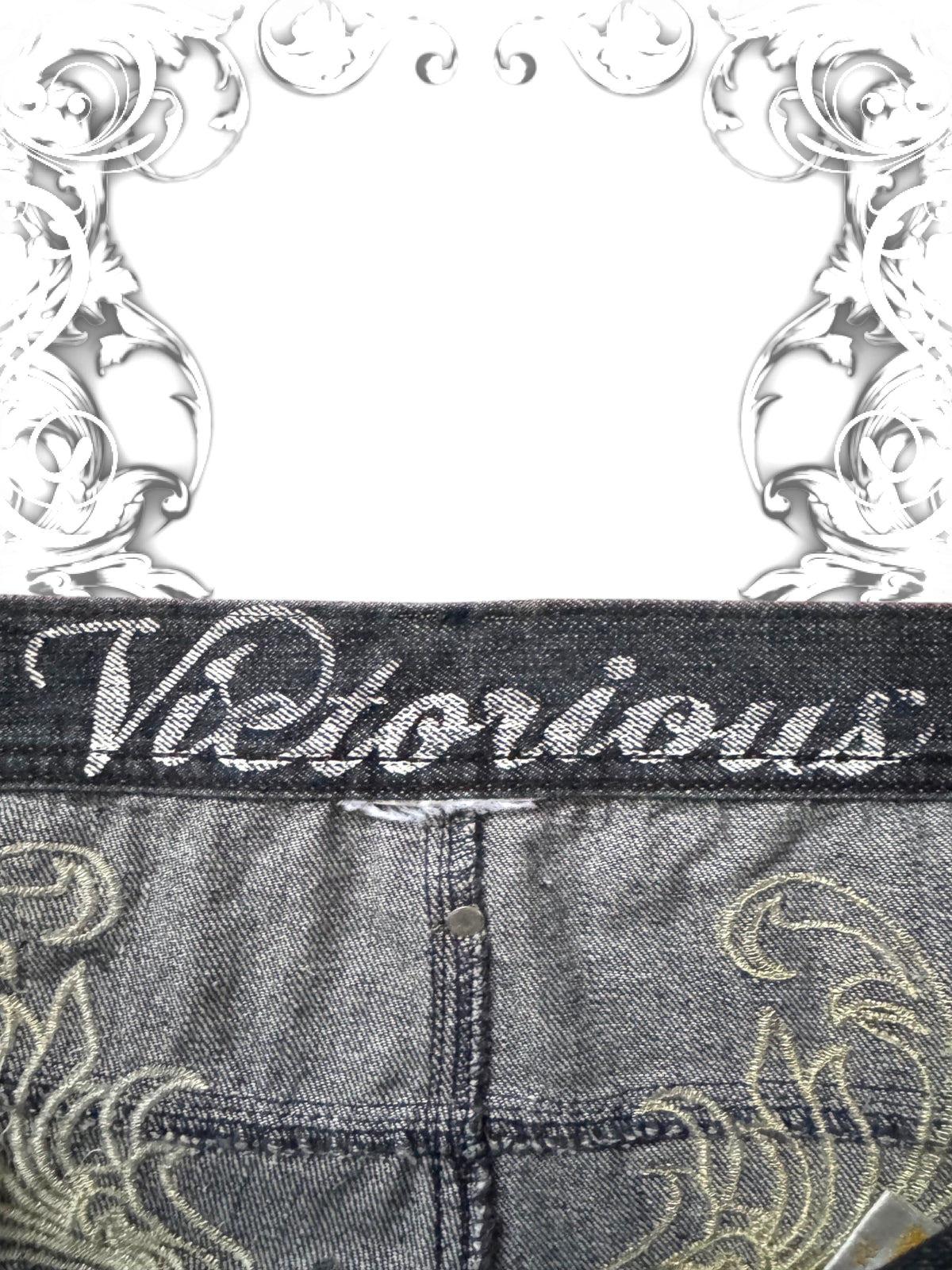 Crownholder Victorious Studded Wings Vintage Baggy Jeans