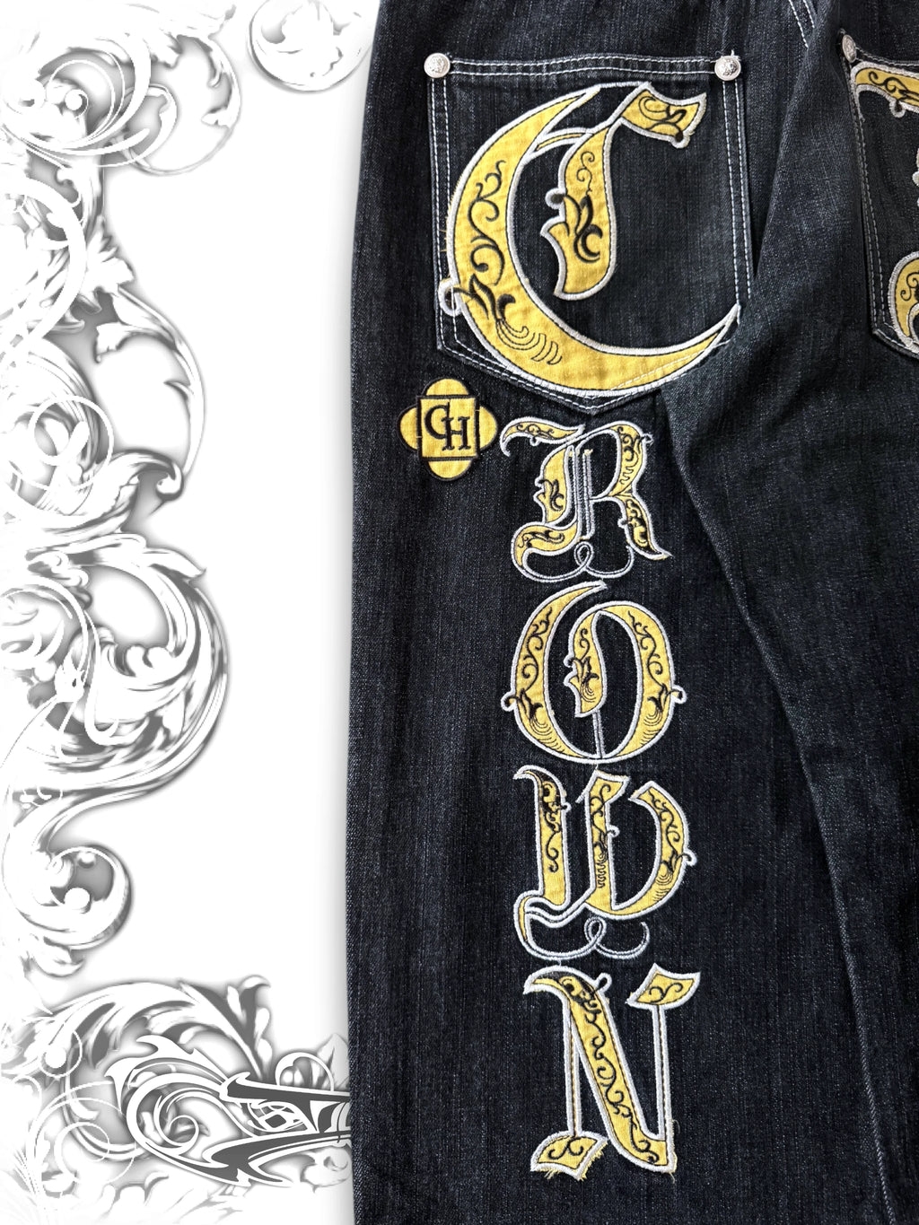Crown Holder Embroidered 2000s Baggy Jeans