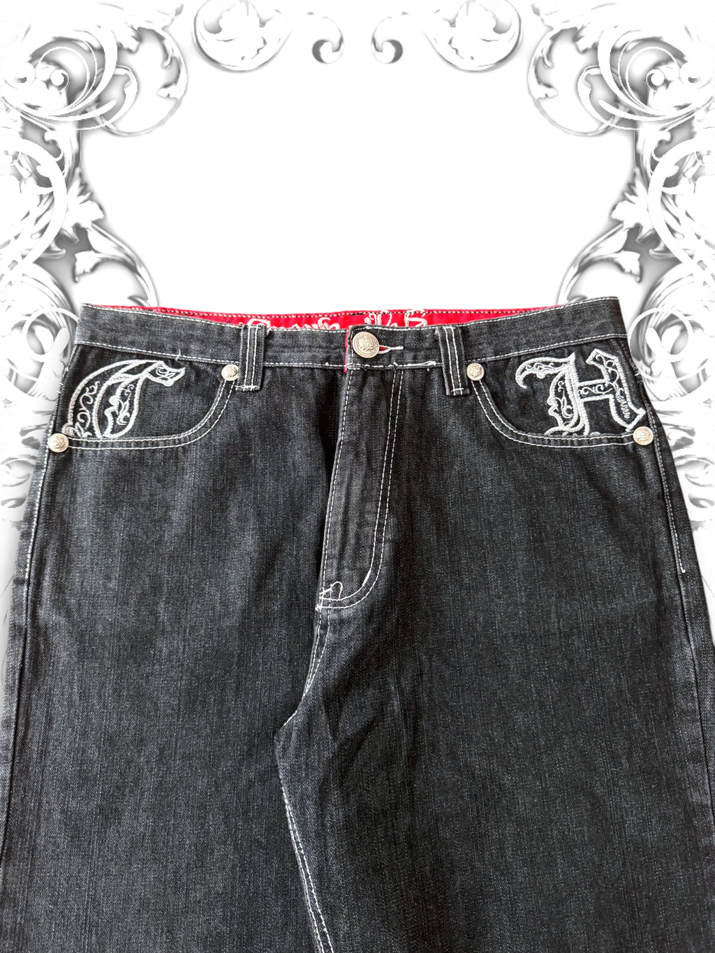 Crown Holder Embroidered 2000s Baggy Jeans