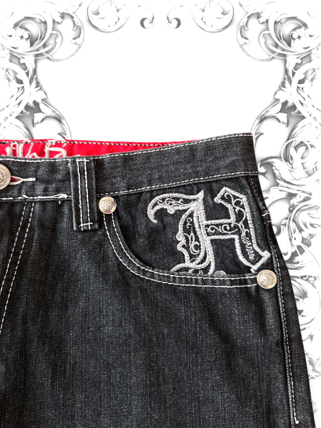 Crown Holder Embroidered 2000s Baggy Jeans