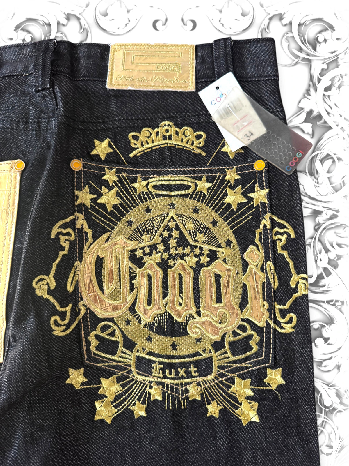 Coogi Premium Embroidered Golden Star Vintage Deadstock Jeans